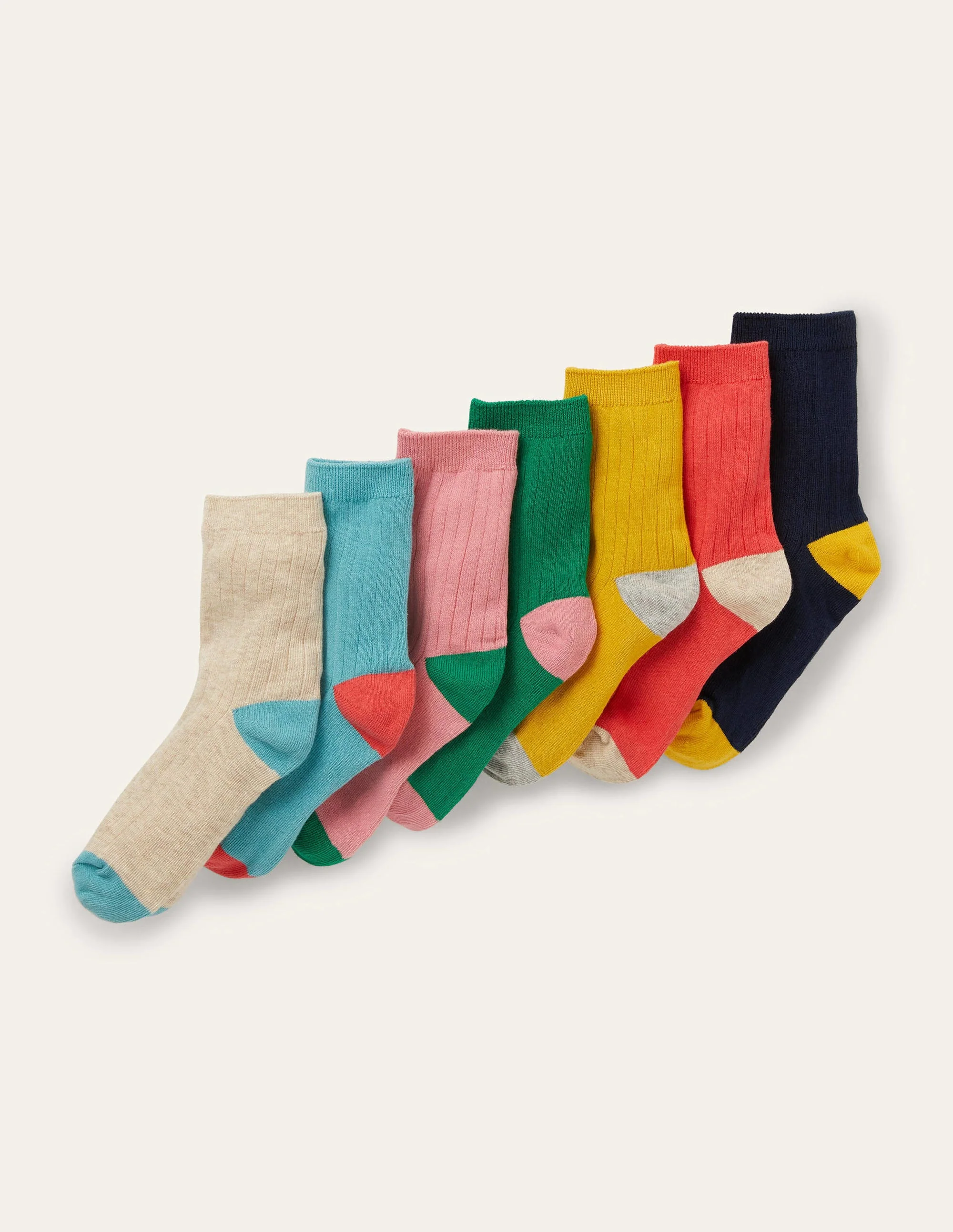 Ribbed Socks 7 Pack-Multi
