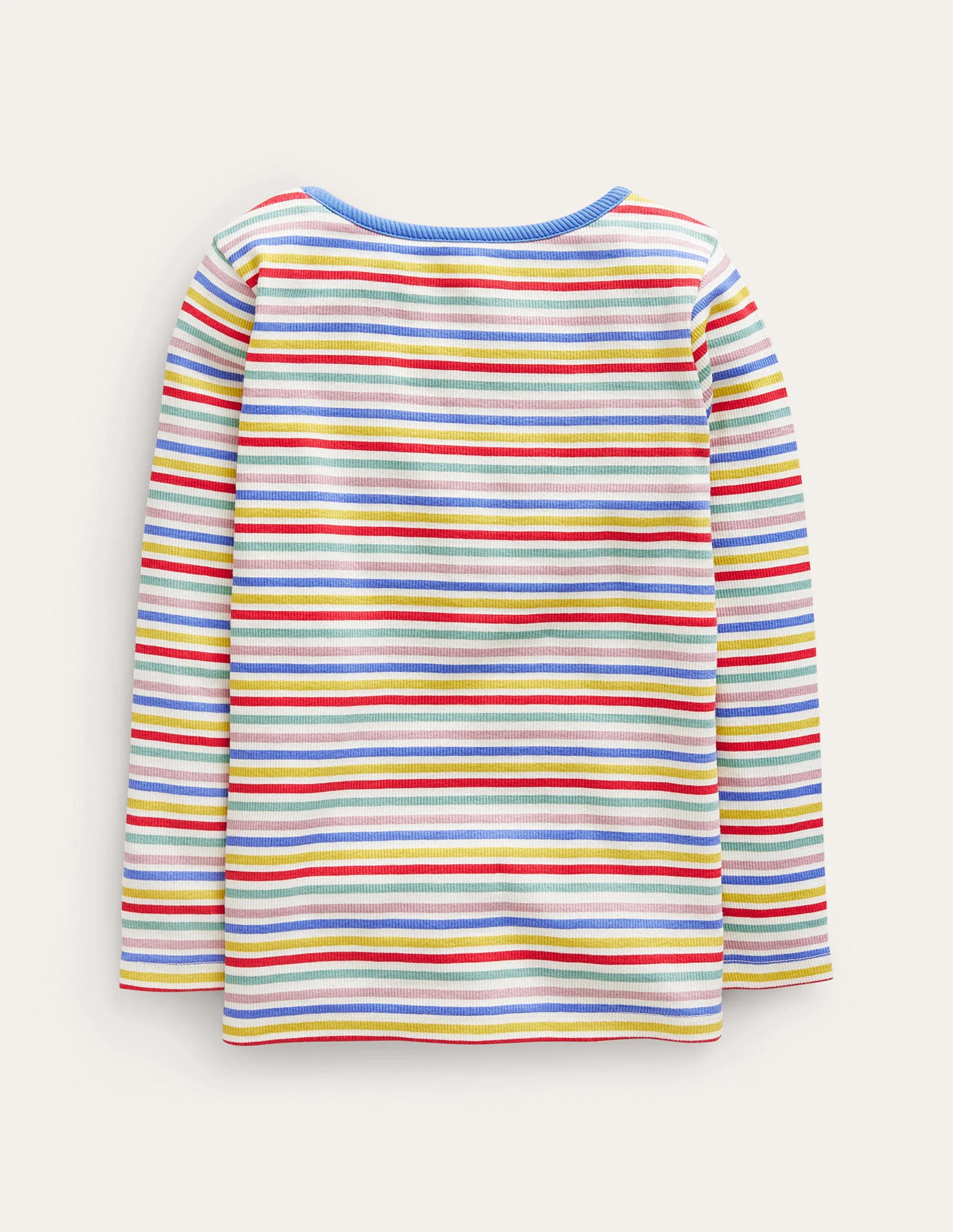 Ribbed Stripe T-Shirt-Ivory/Bluejay Stripe - Image 2