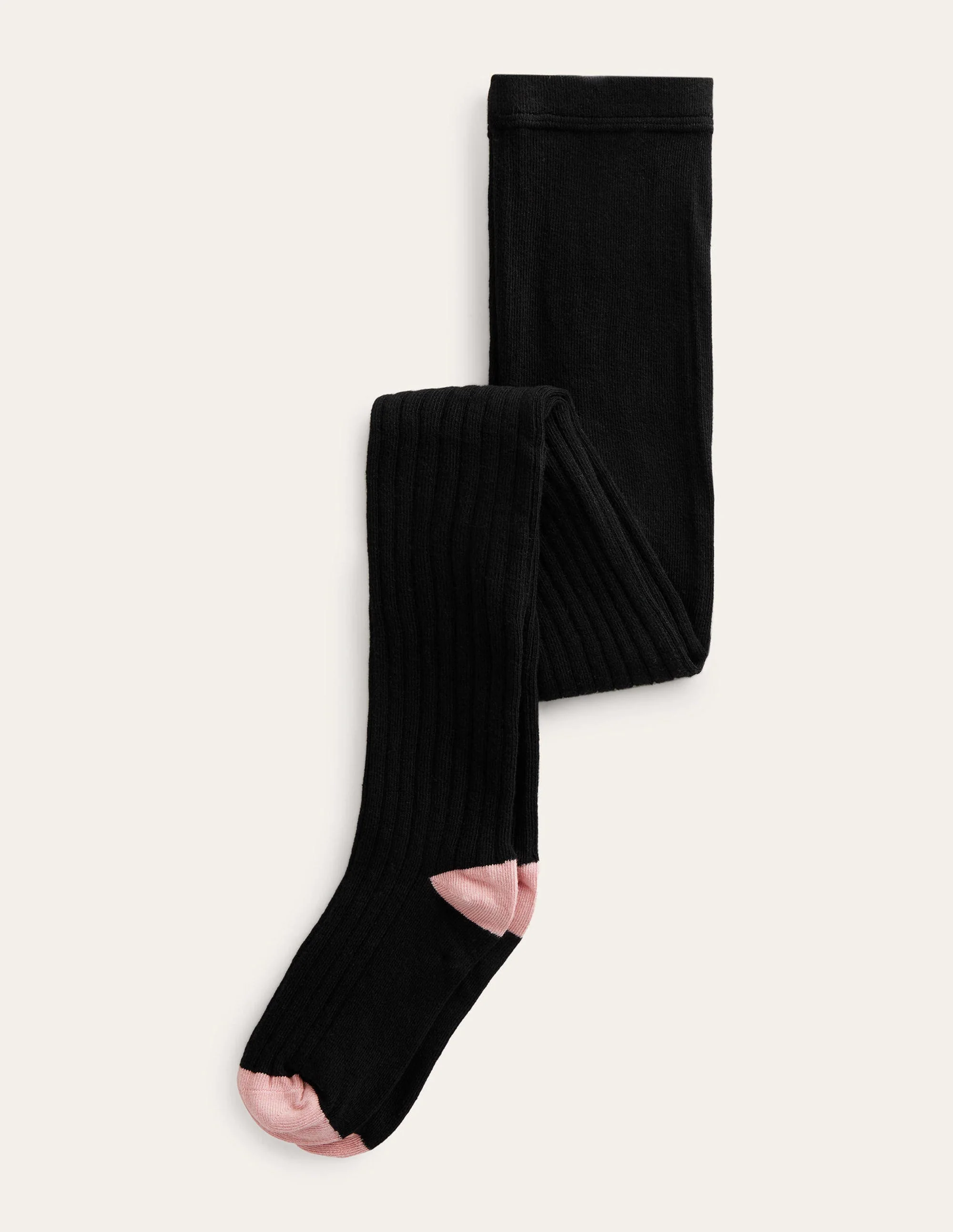 Ribbed Tights-Black