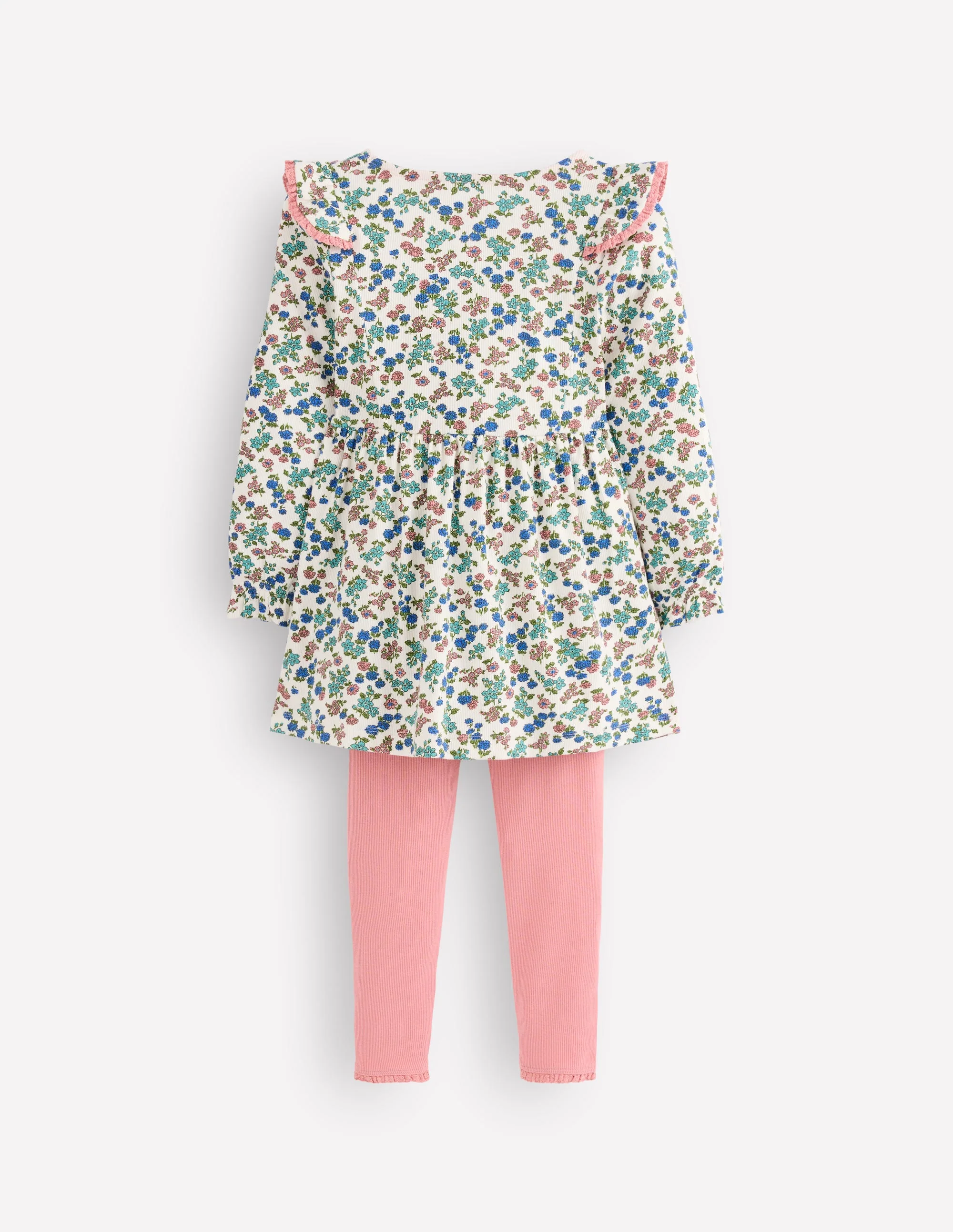 Ribbed Tunic Set-Soft Ivory Floral - Image 2