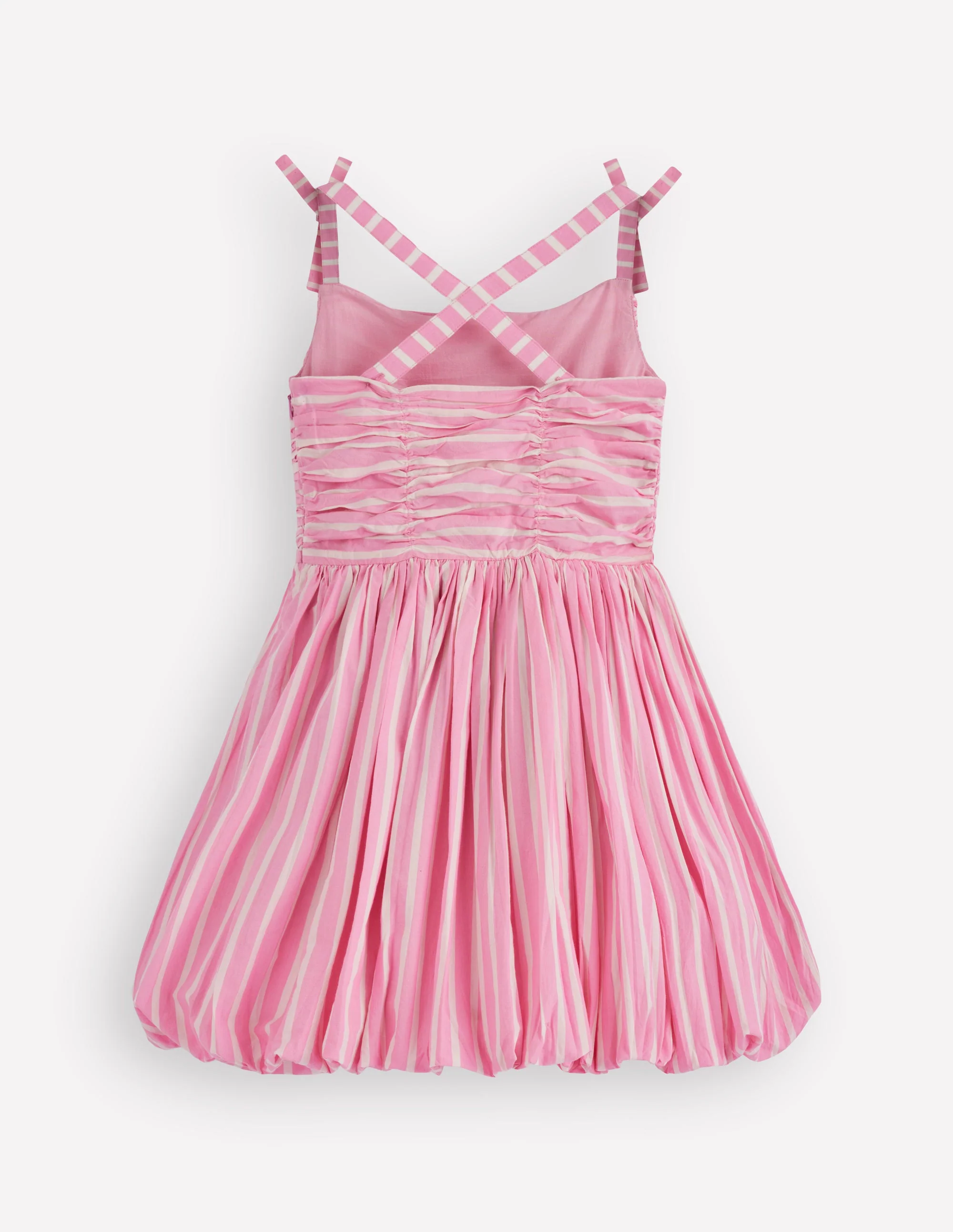 Ruched Bodice Bubble Dress-Formica Pink Stripe - Image 2