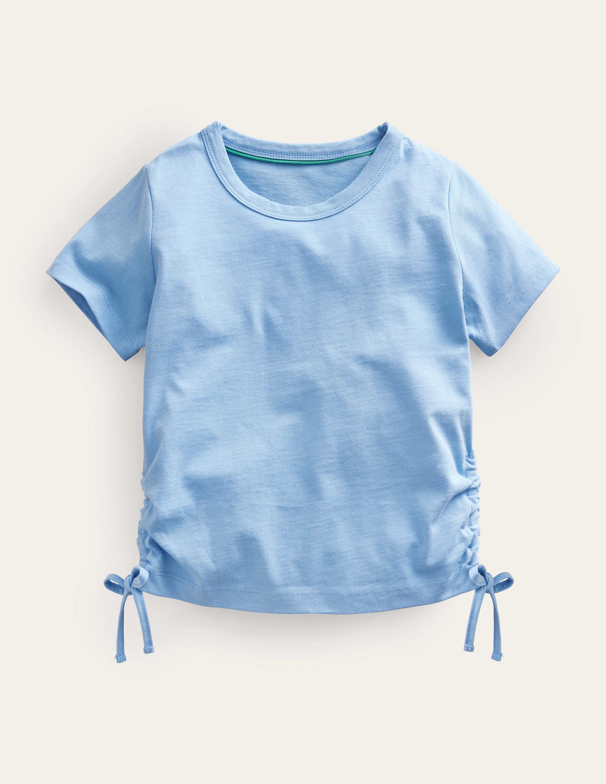 Ruched Side Tee-Vista Blue