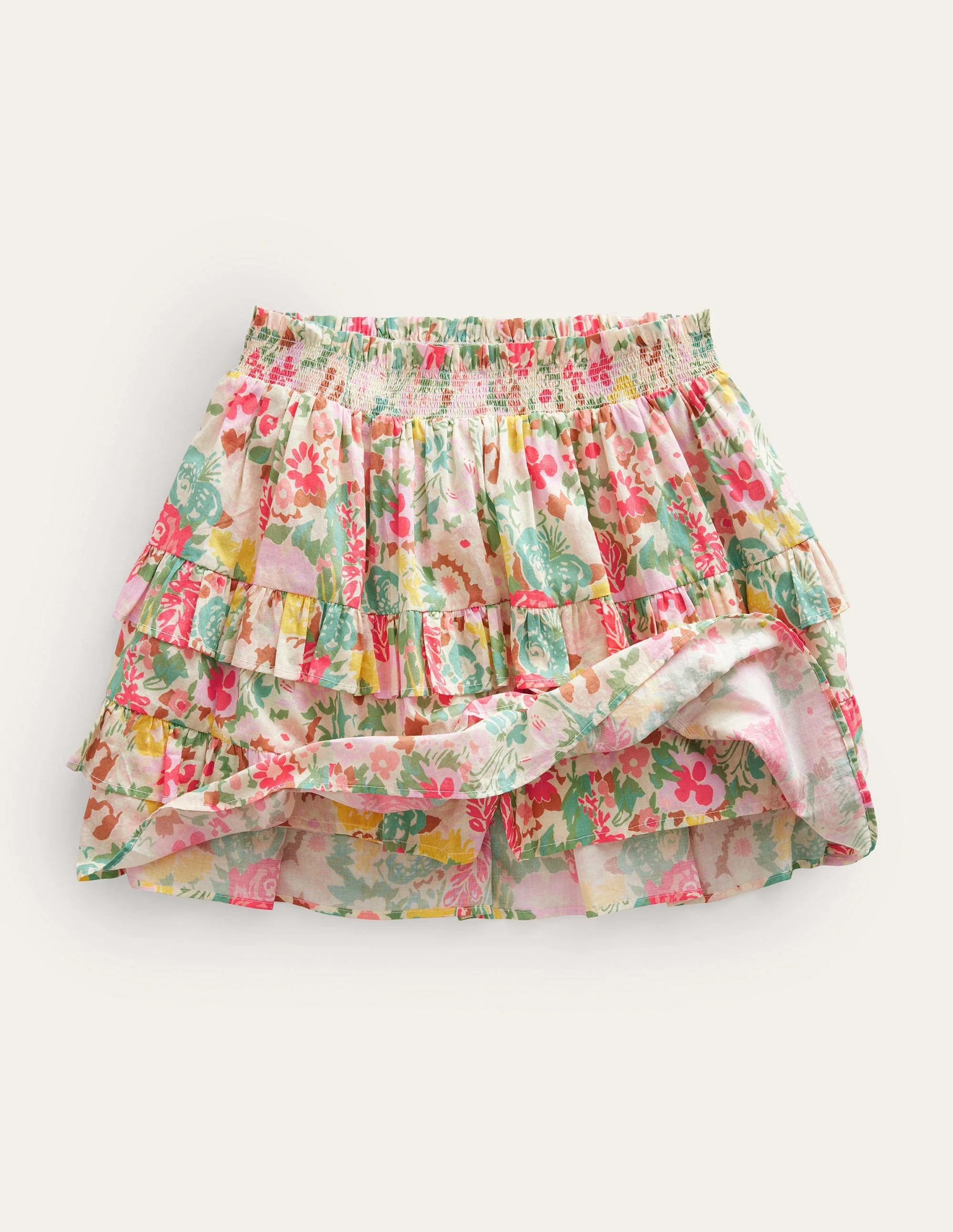 Ruffle Mini Skort-Multi Painterly Floral - Image 4