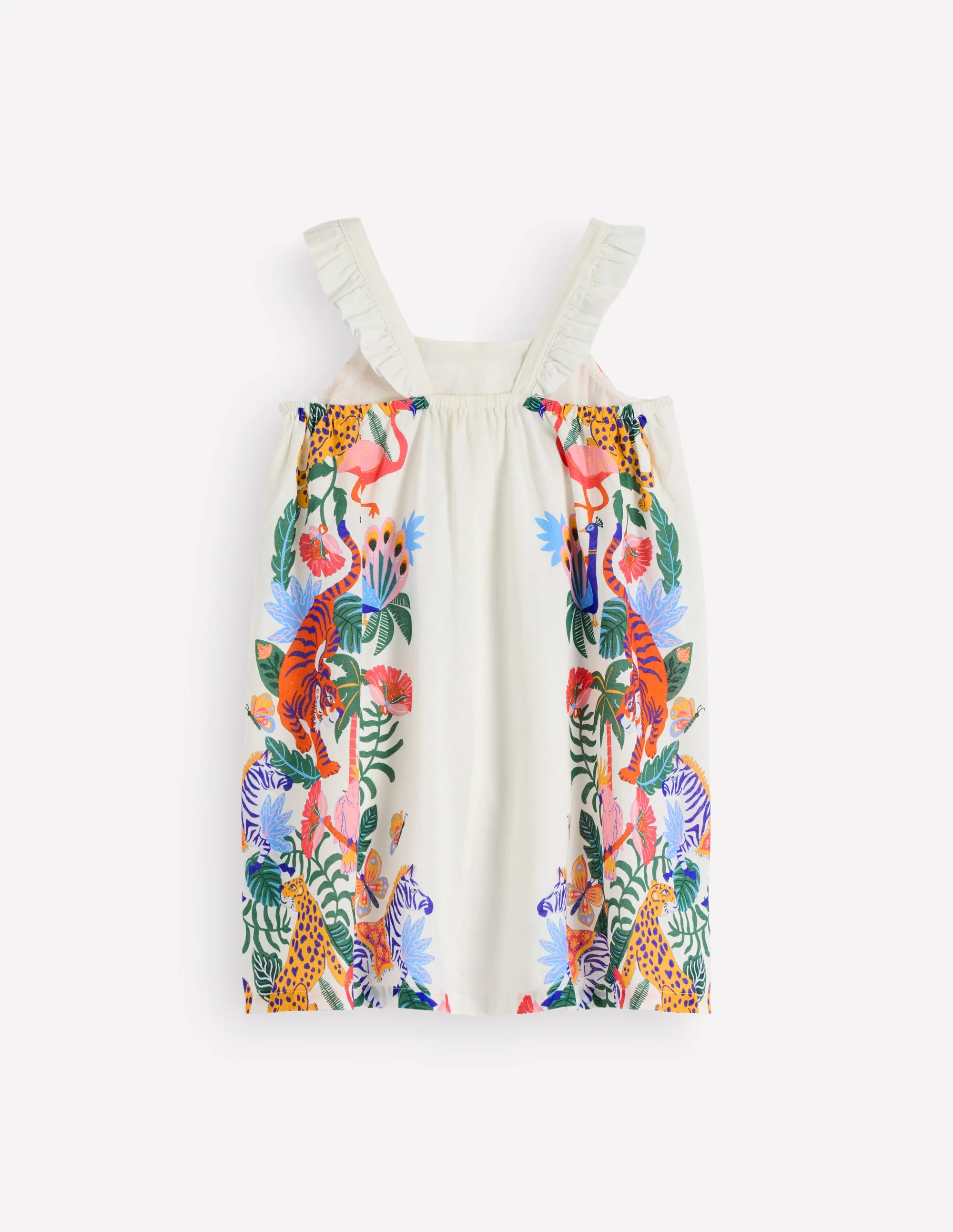 Ruffle Strap Sundress-Soft Ivory Jungle Placement - Image 2