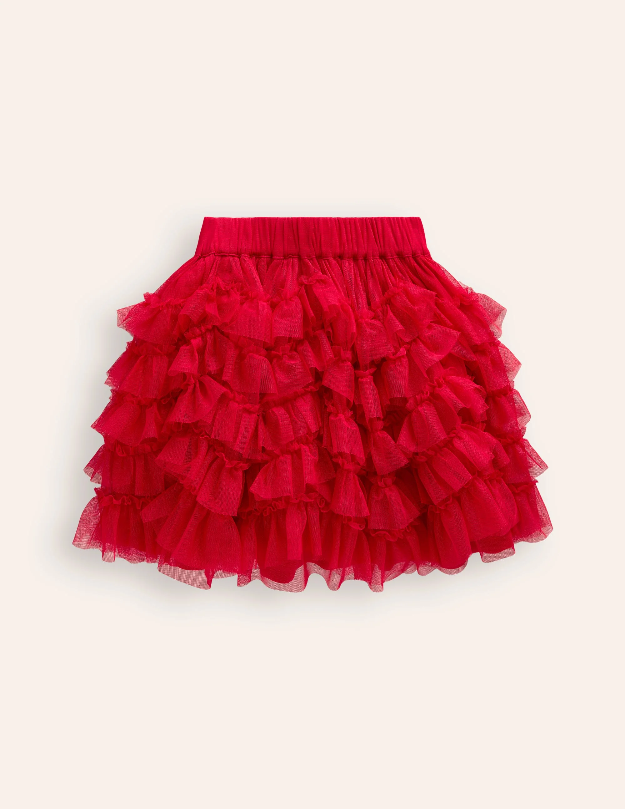 Ruffle Tulle Skirt-Poppy Red - Image 2