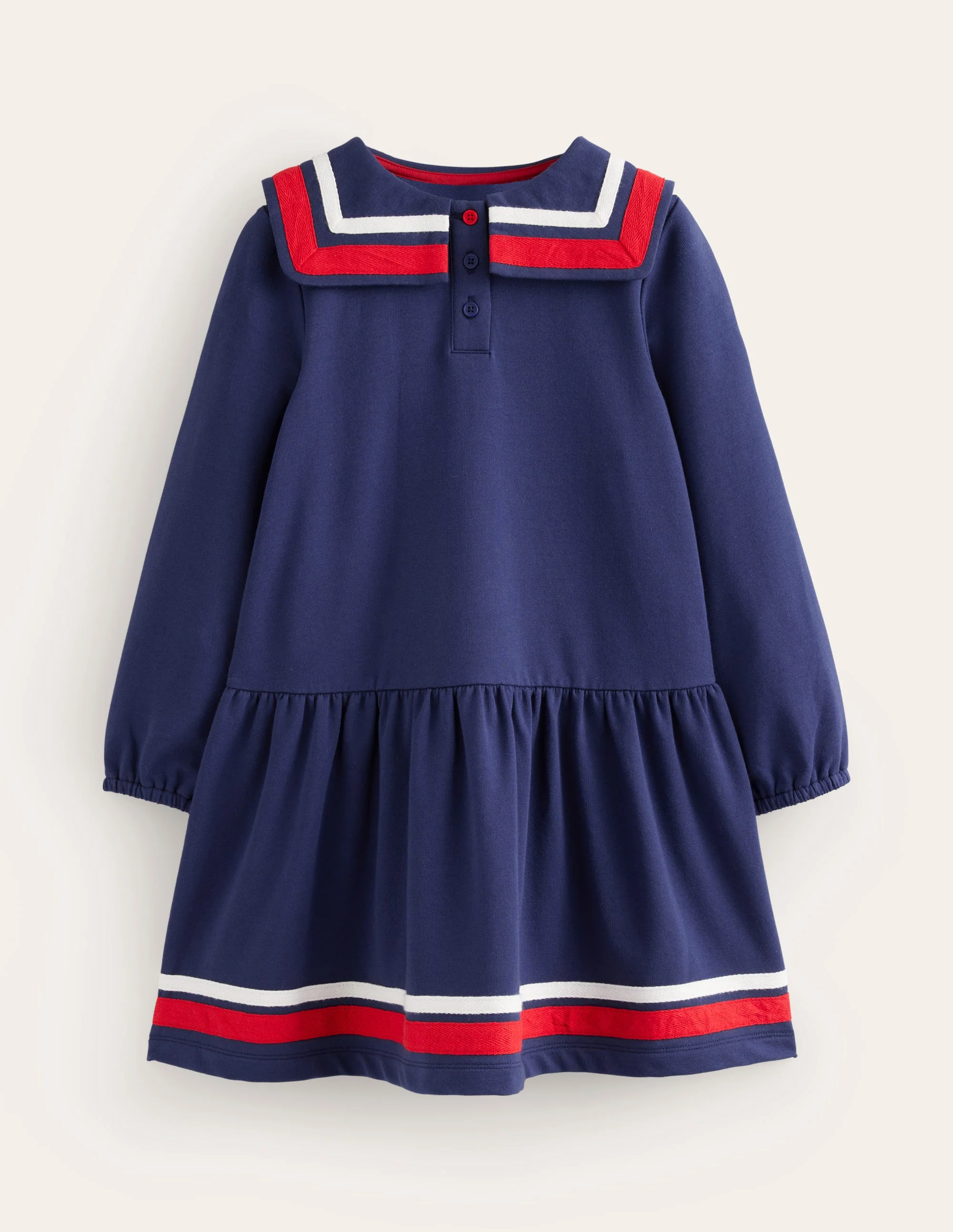 Sailor Sweatshirt Dress-College Navy