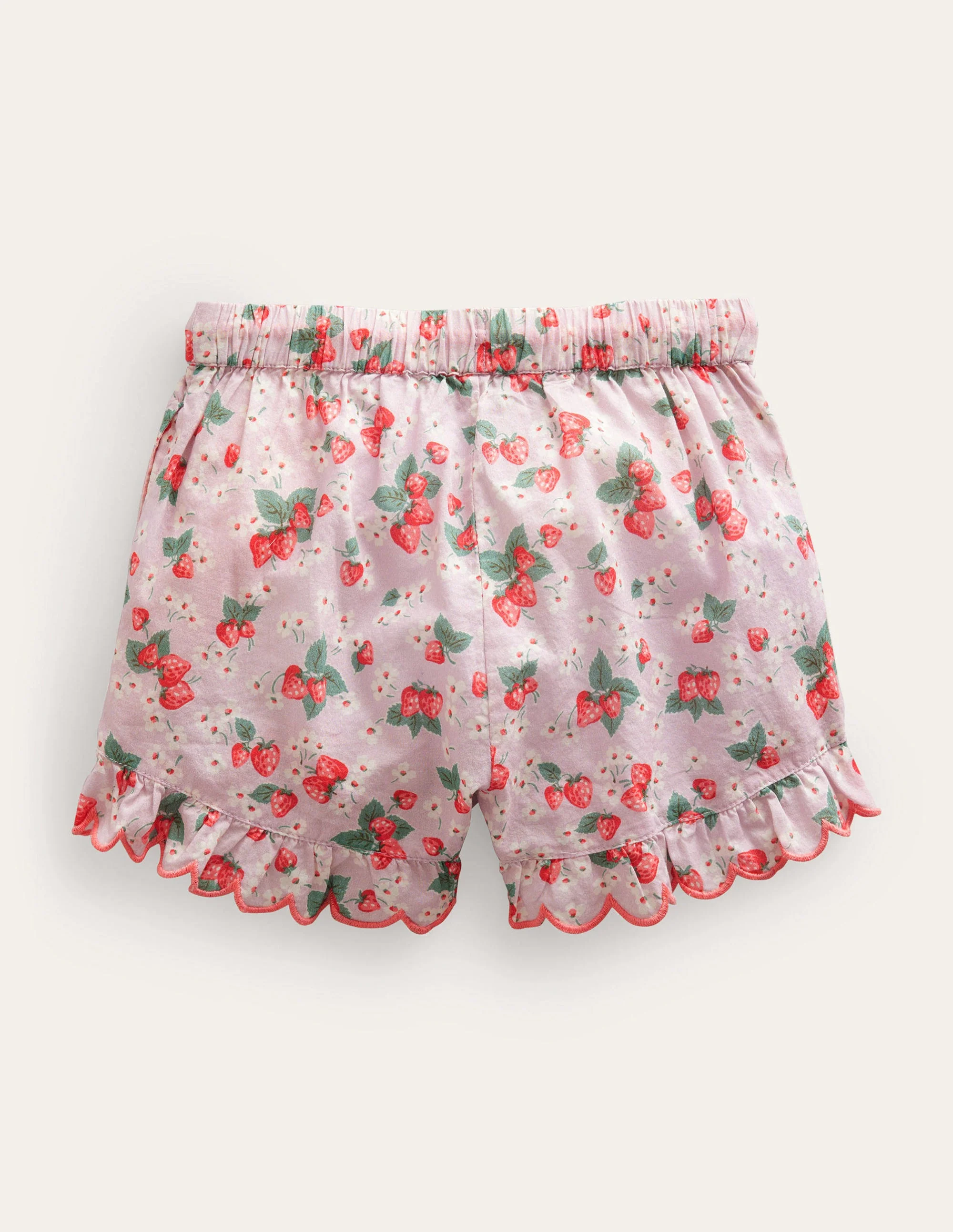 Scalloped-Hem Shorts-French Pink Strawberry - Image 2