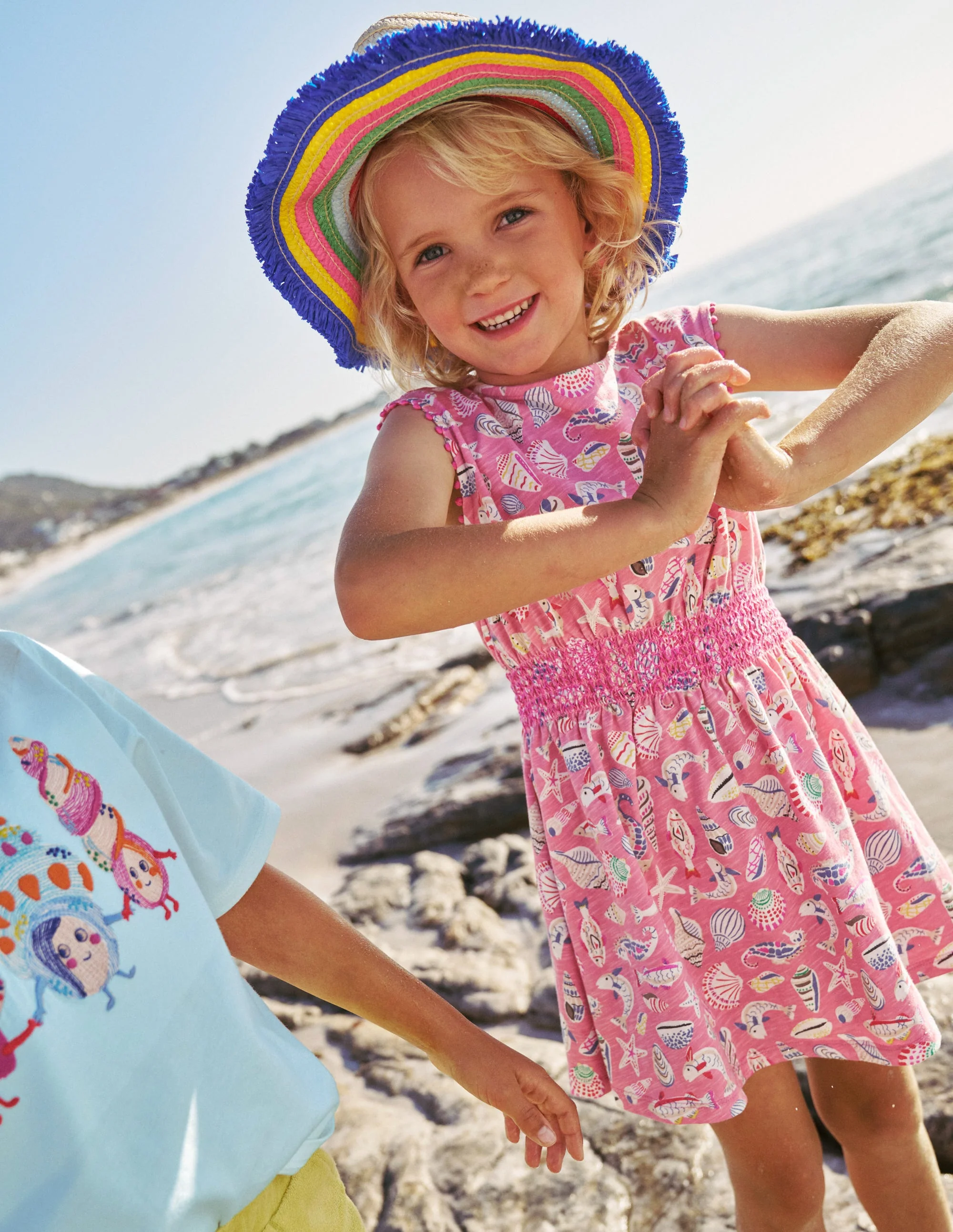 Shirred Waist Jersey Dress-Formica Pink Seashore - Image 4
