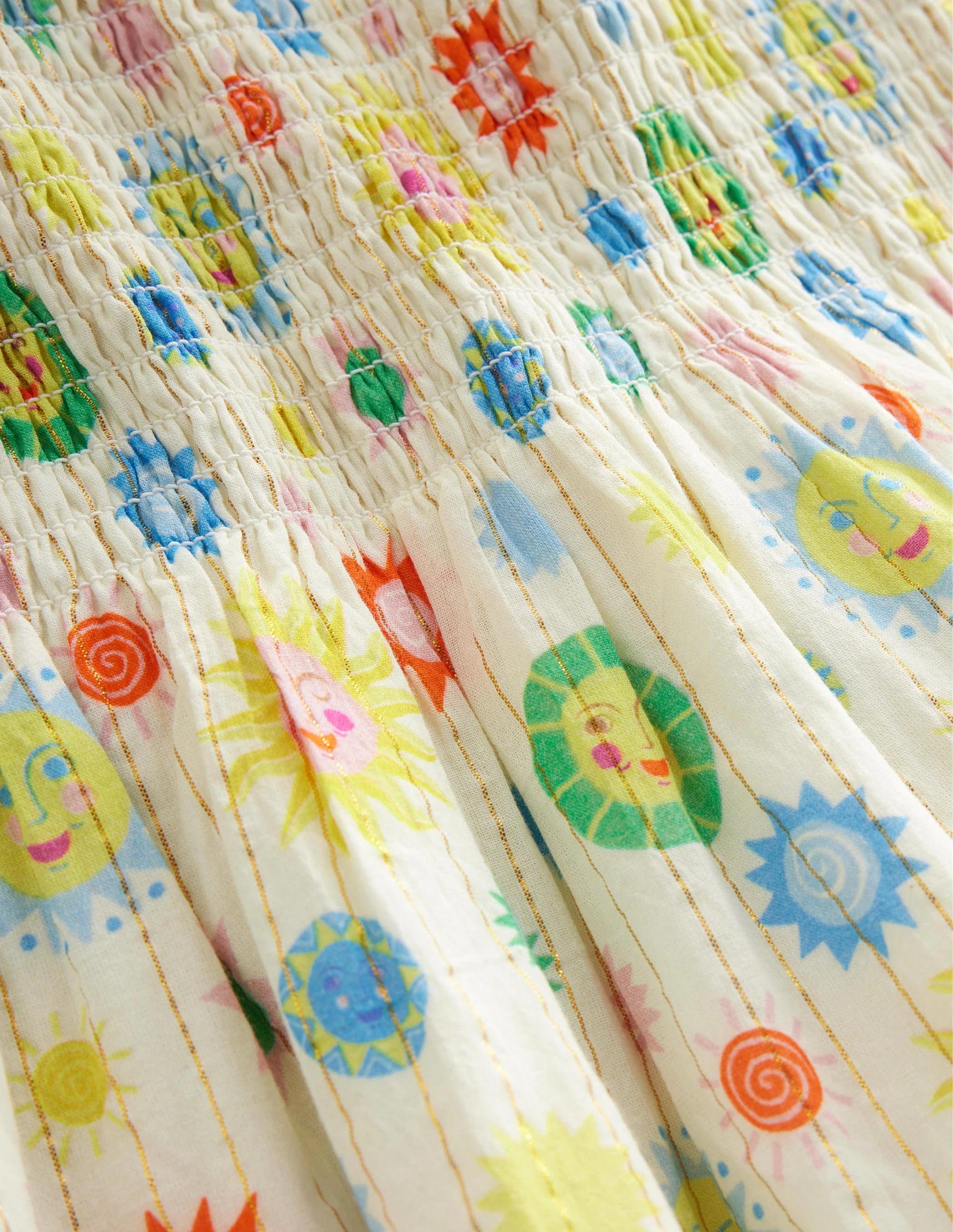 Shirred Woven Midi Dress-Ivory Pretty Suns - Image 3