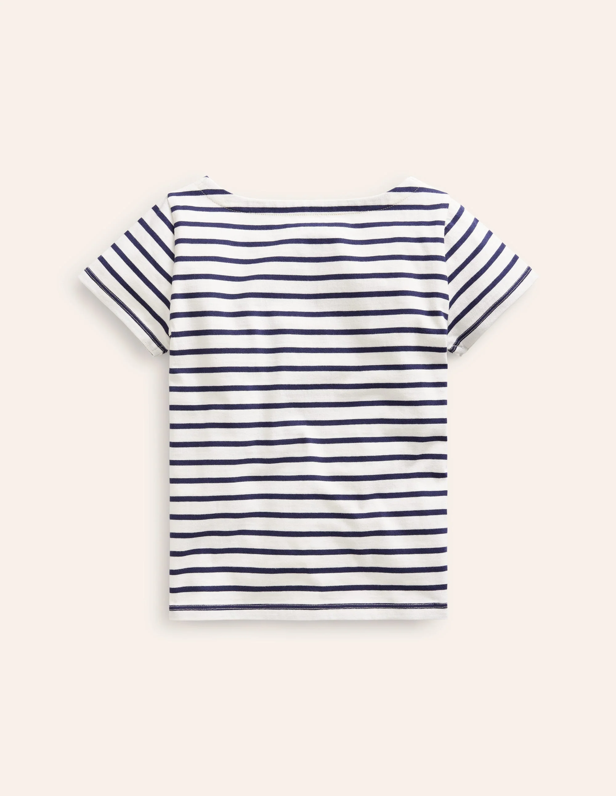 Short Sleeve Breton-Ivory/ College Navy - Image 2