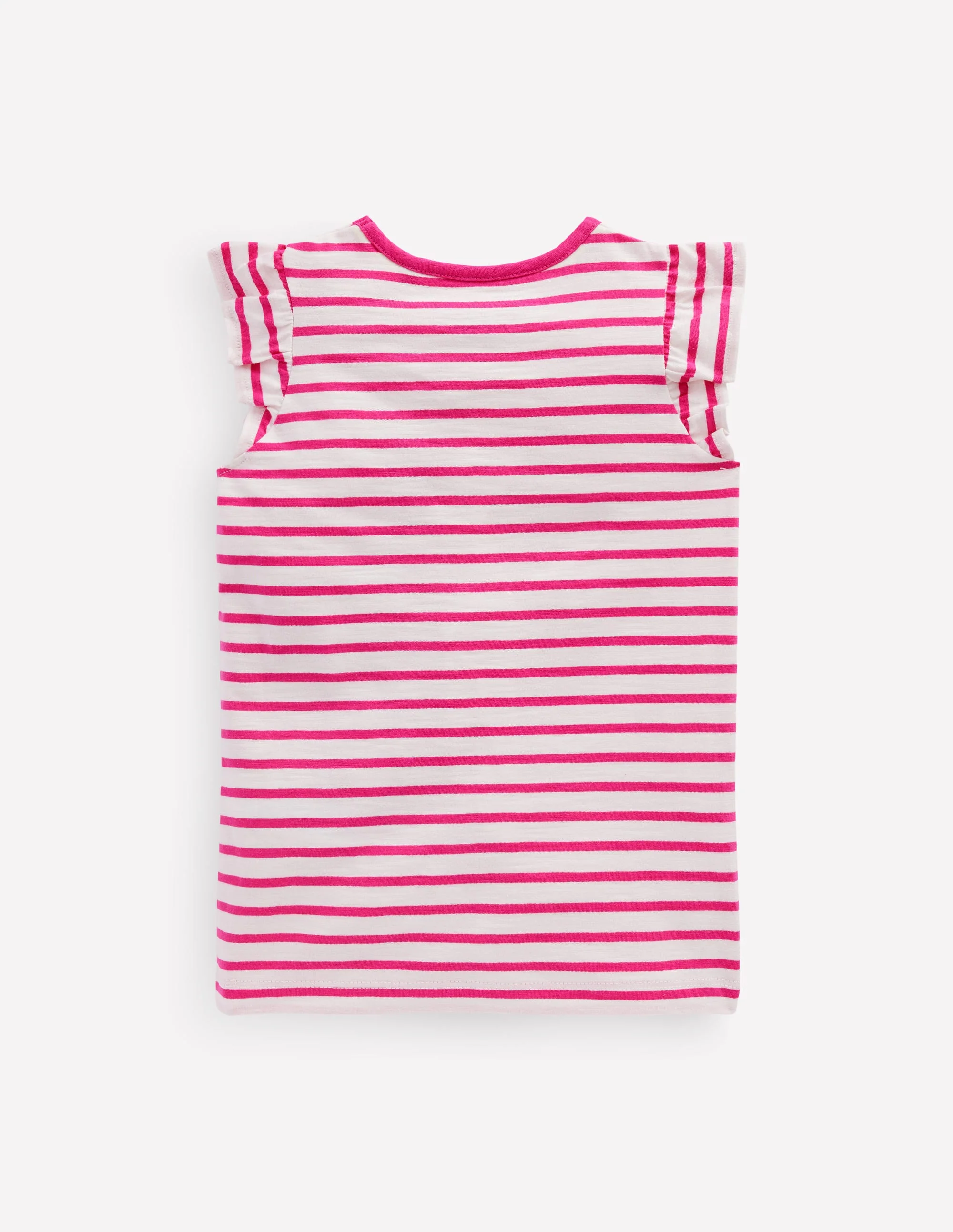 Short Sleeve Frill Logo Top-Raspberry/Soft Ivory Fruits - Image 2