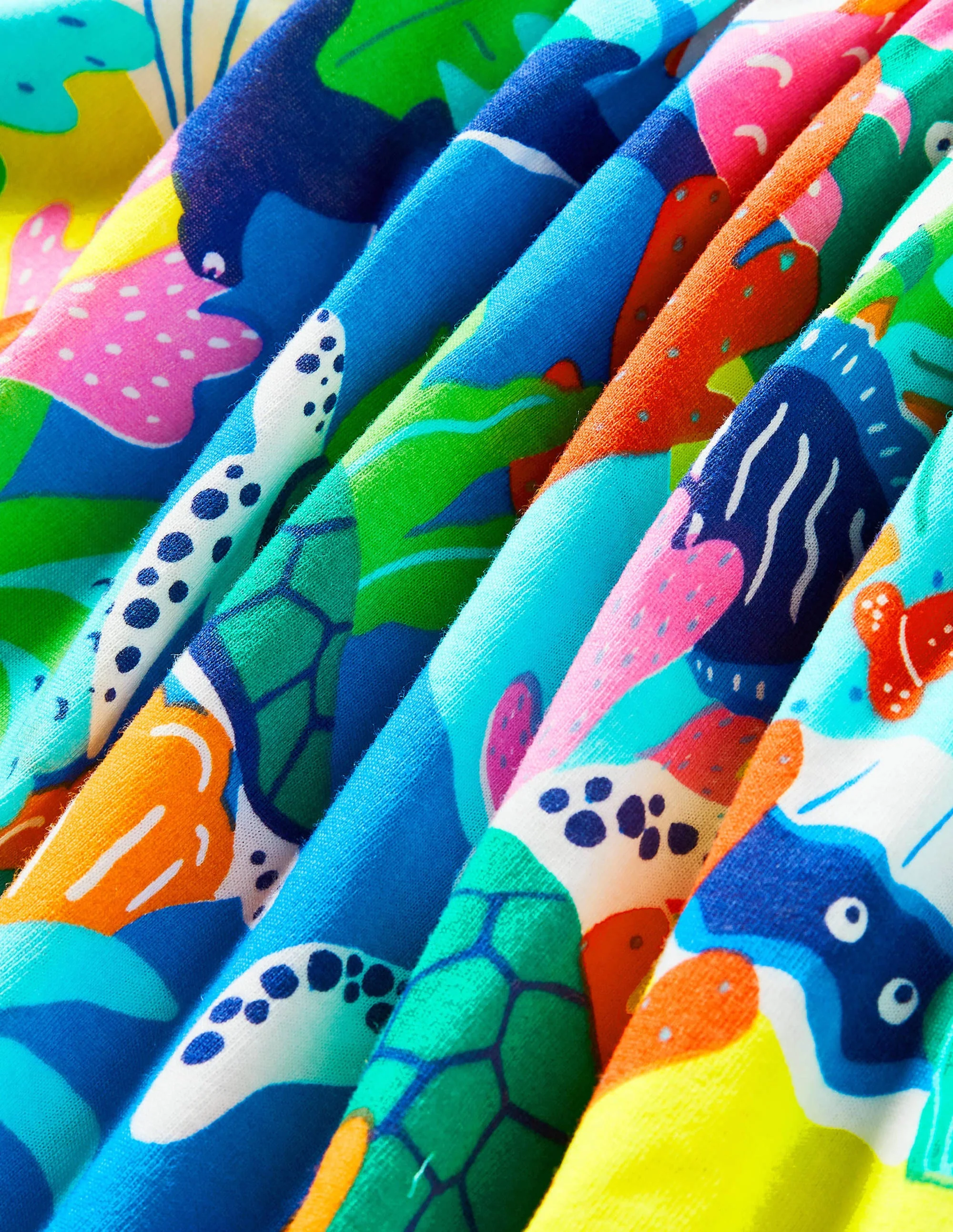 Short Sleeve Fun Jersey Dress-Multi Rainbow Reef - Image 3
