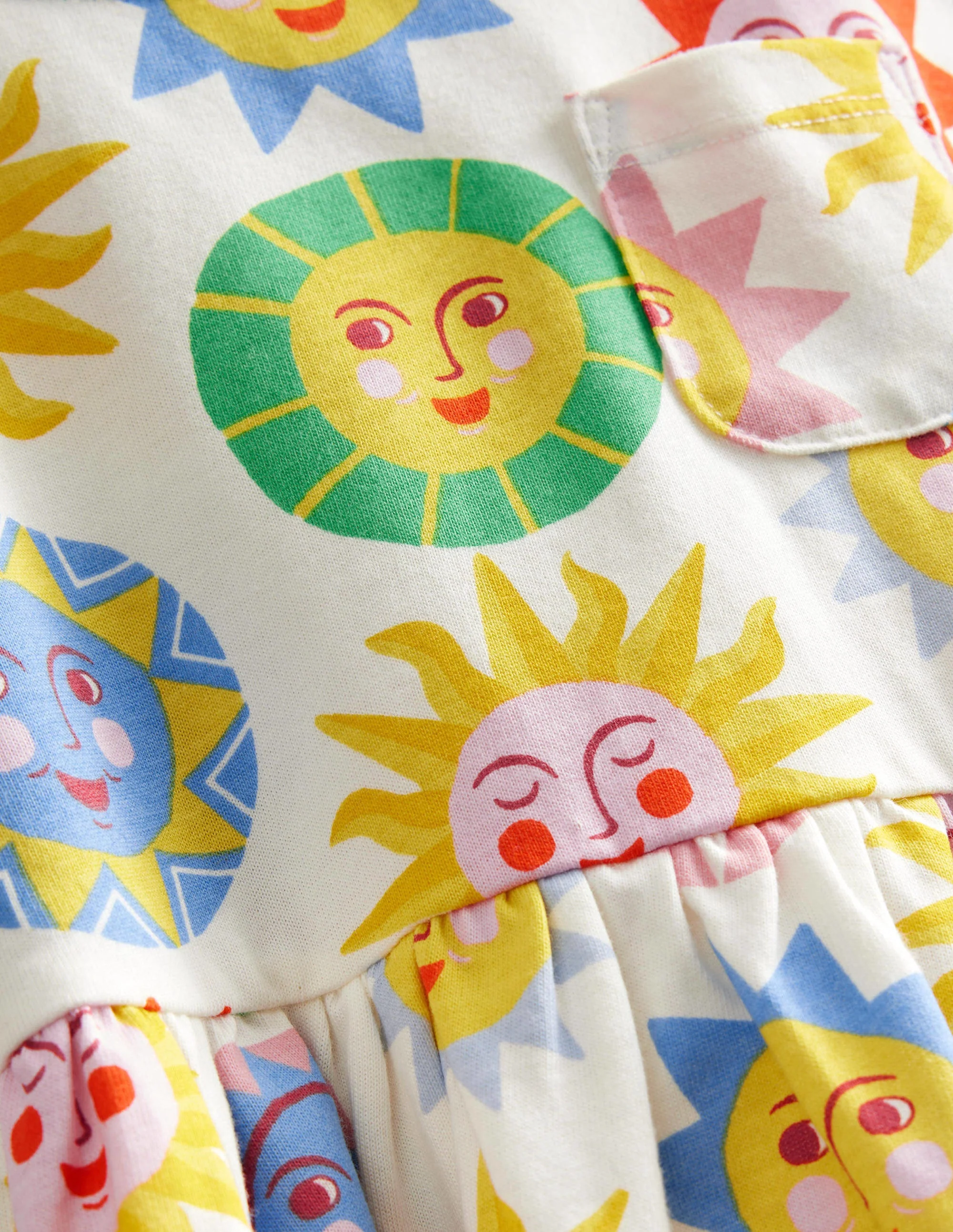 Short Sleeve Fun Jersey Dress-Multi Sun - Image 3