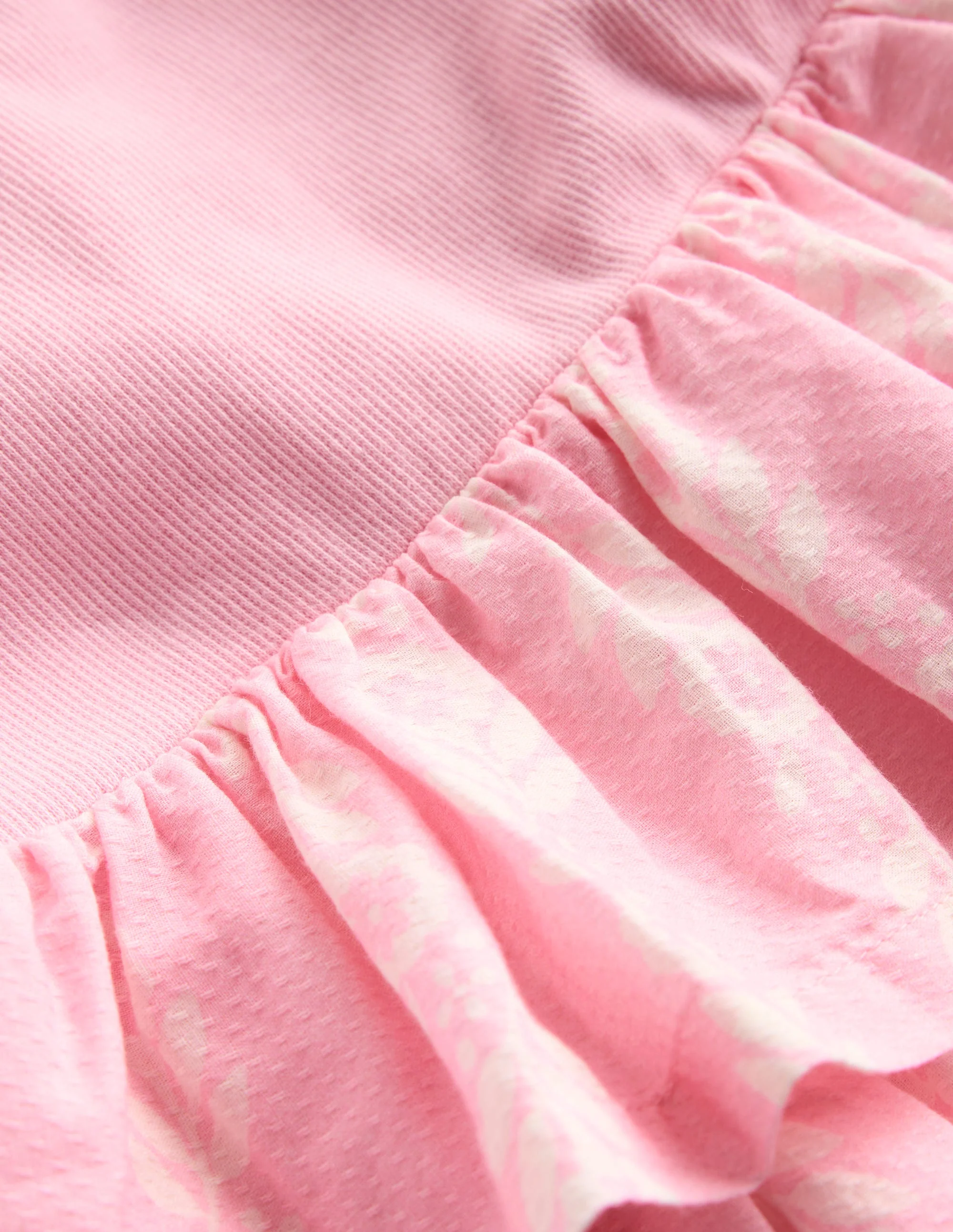 Short Sleeve Jersey RaRa Dress-Blossom Pink Flower Vine - Image 3