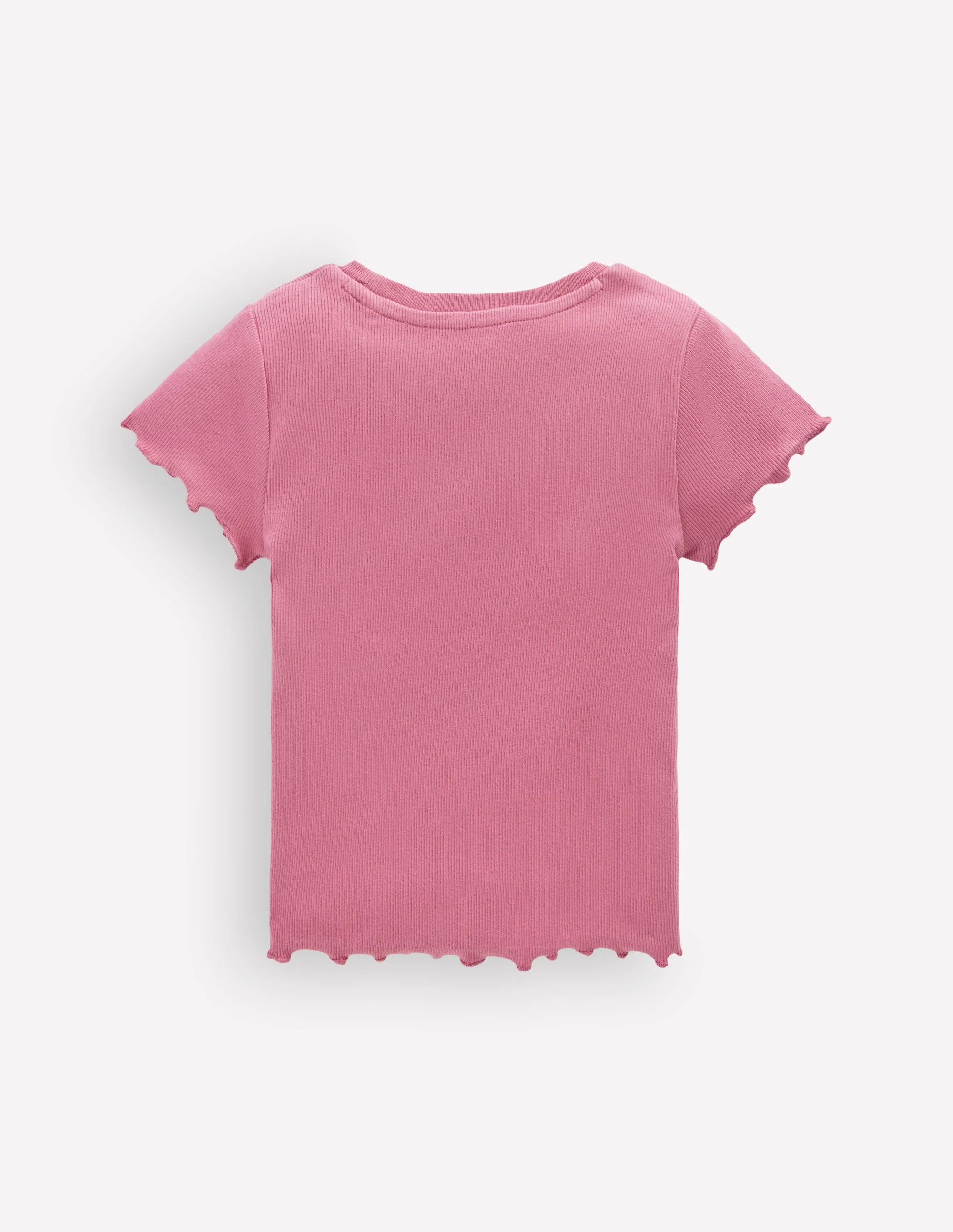 Short Sleeve Rib T-Shirt-Pink Heather - Image 2