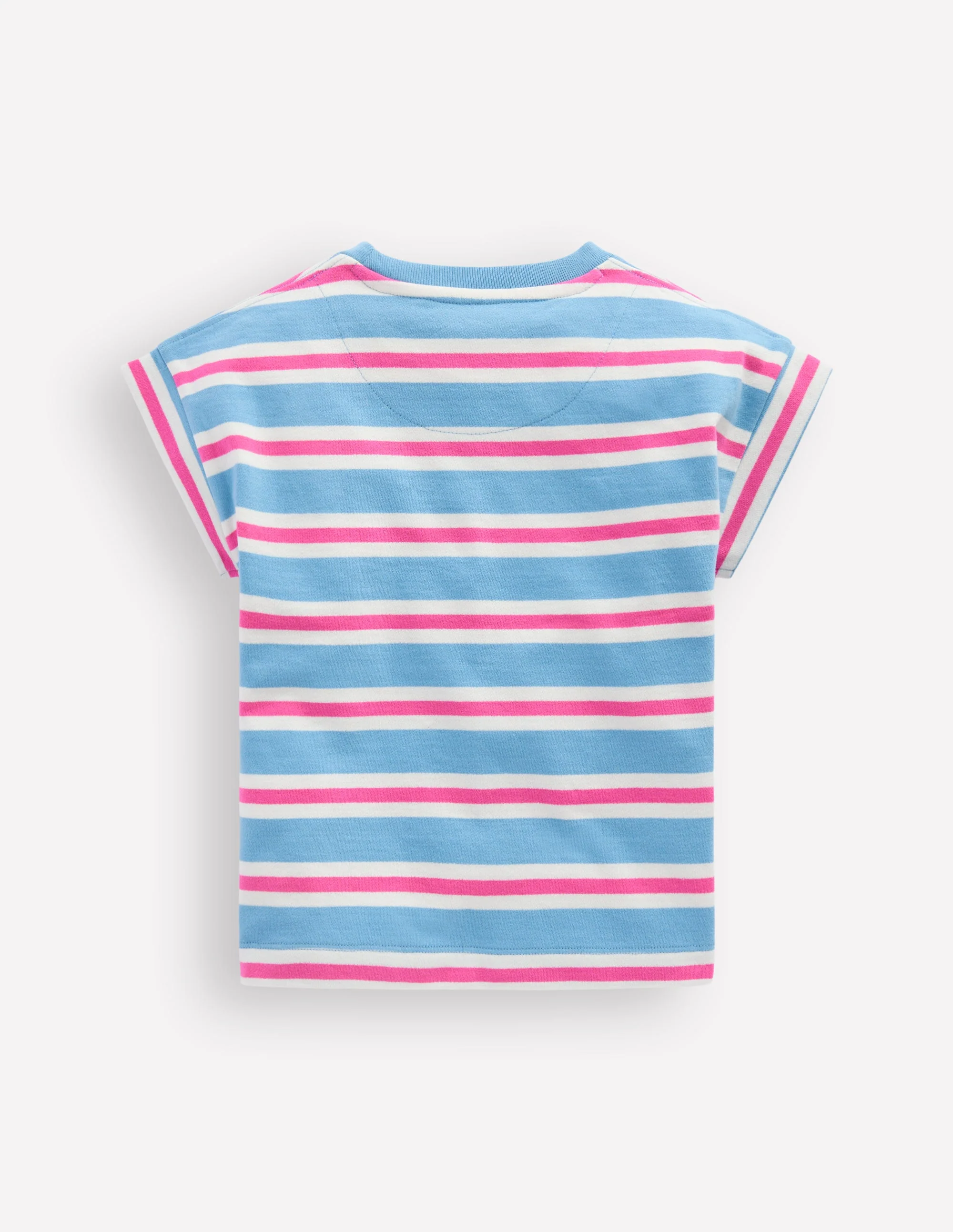 Short Sleeve Sweat Top-Blue Stripe - Image 3