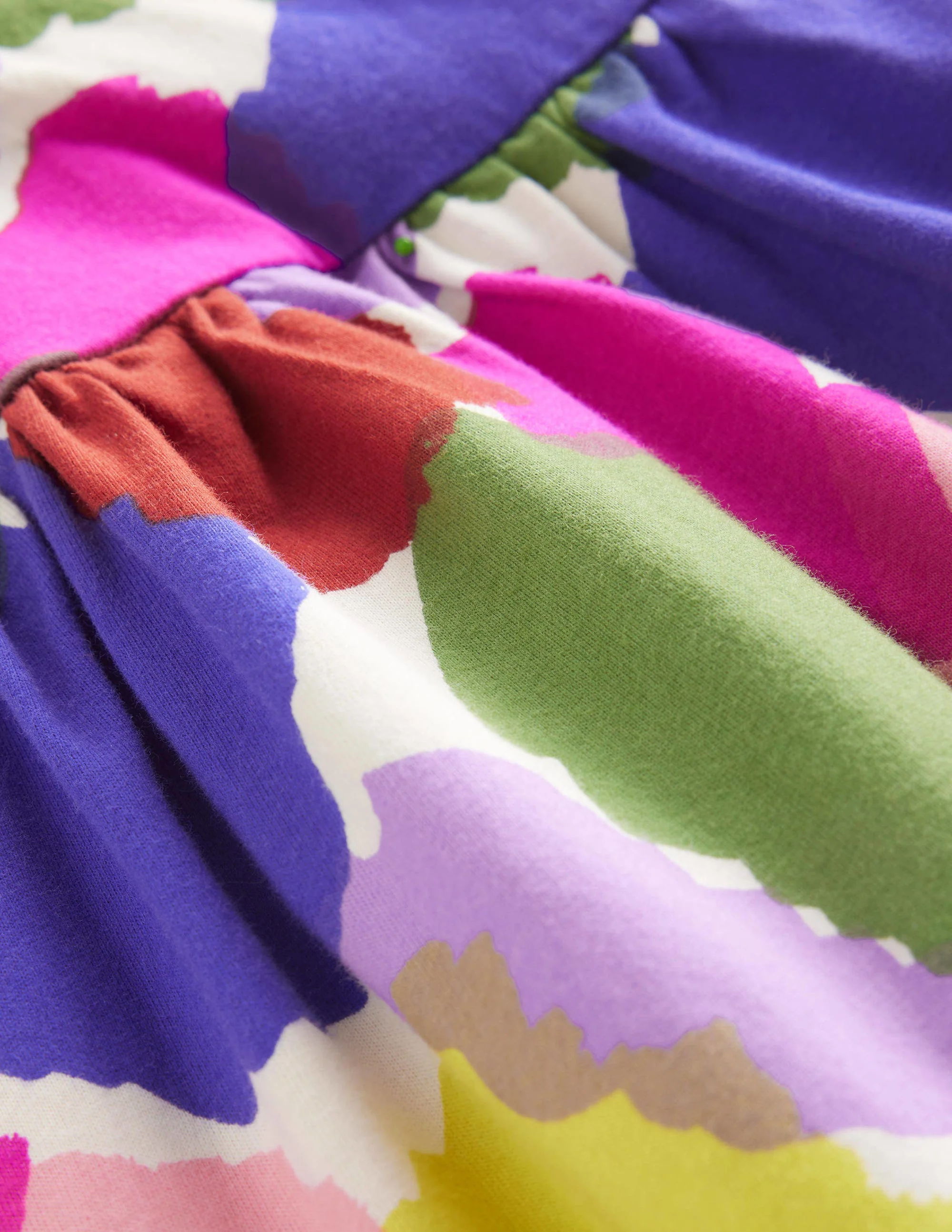 Short-sleeved Fun Jersey Dress-Multi Paint Patch - Image 3