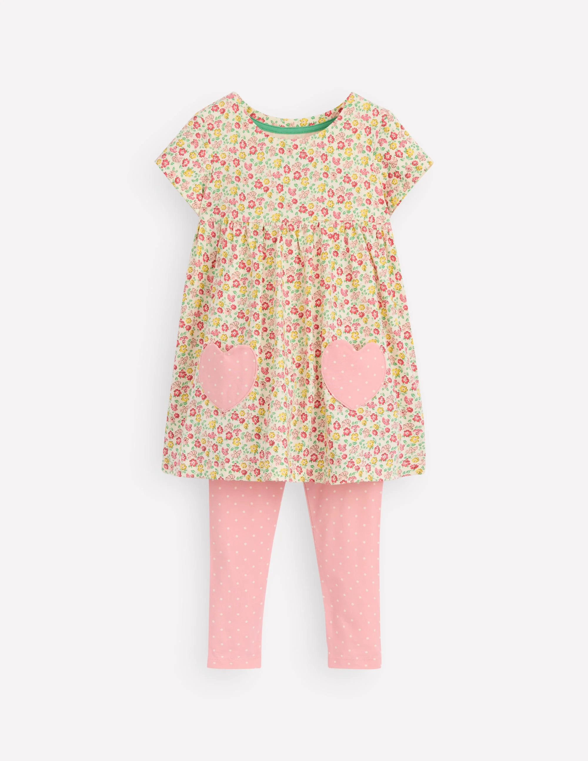 Short-sleeved print tunic set-Multi Summer Flowerbed