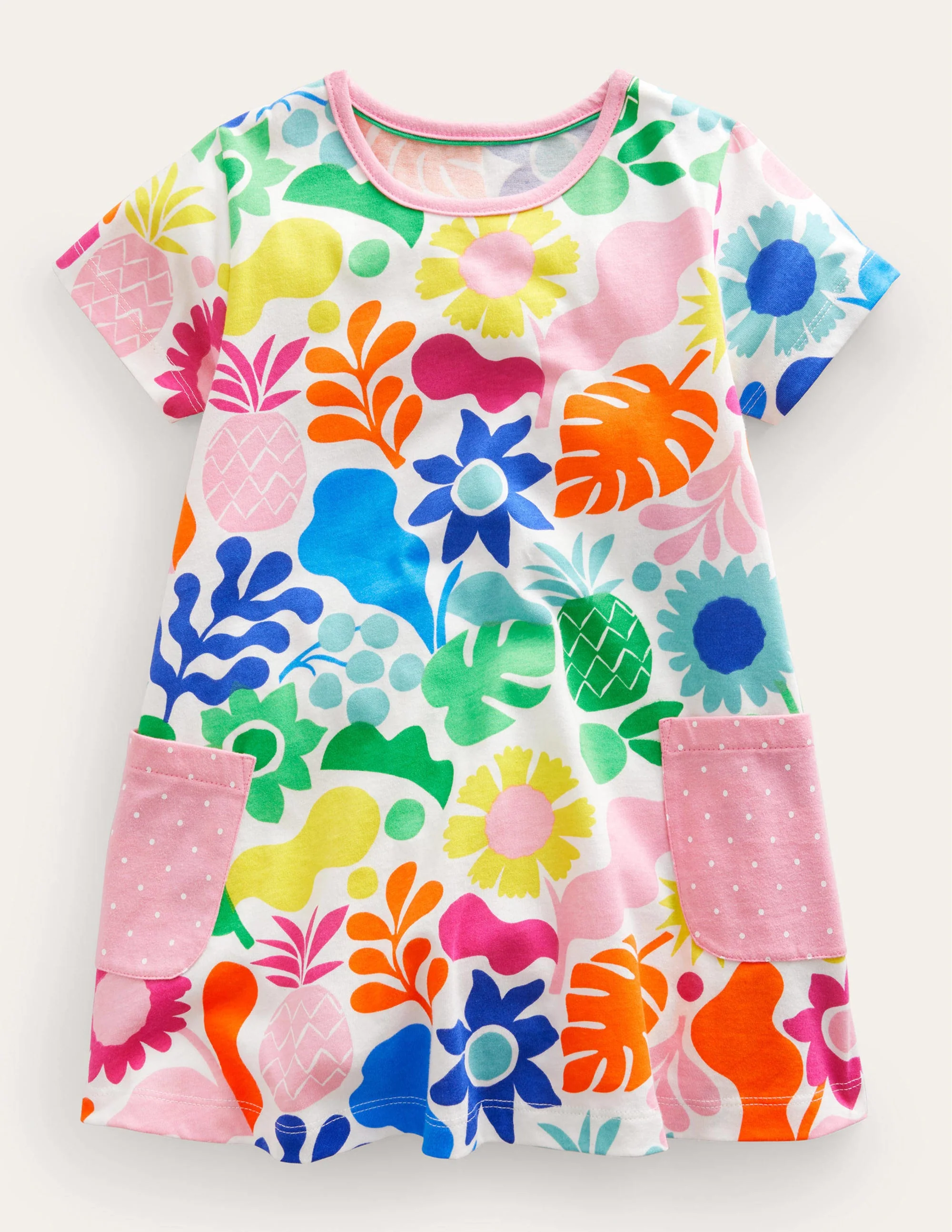 Short-sleeved Printed Tunic-Multi Holiday Floral