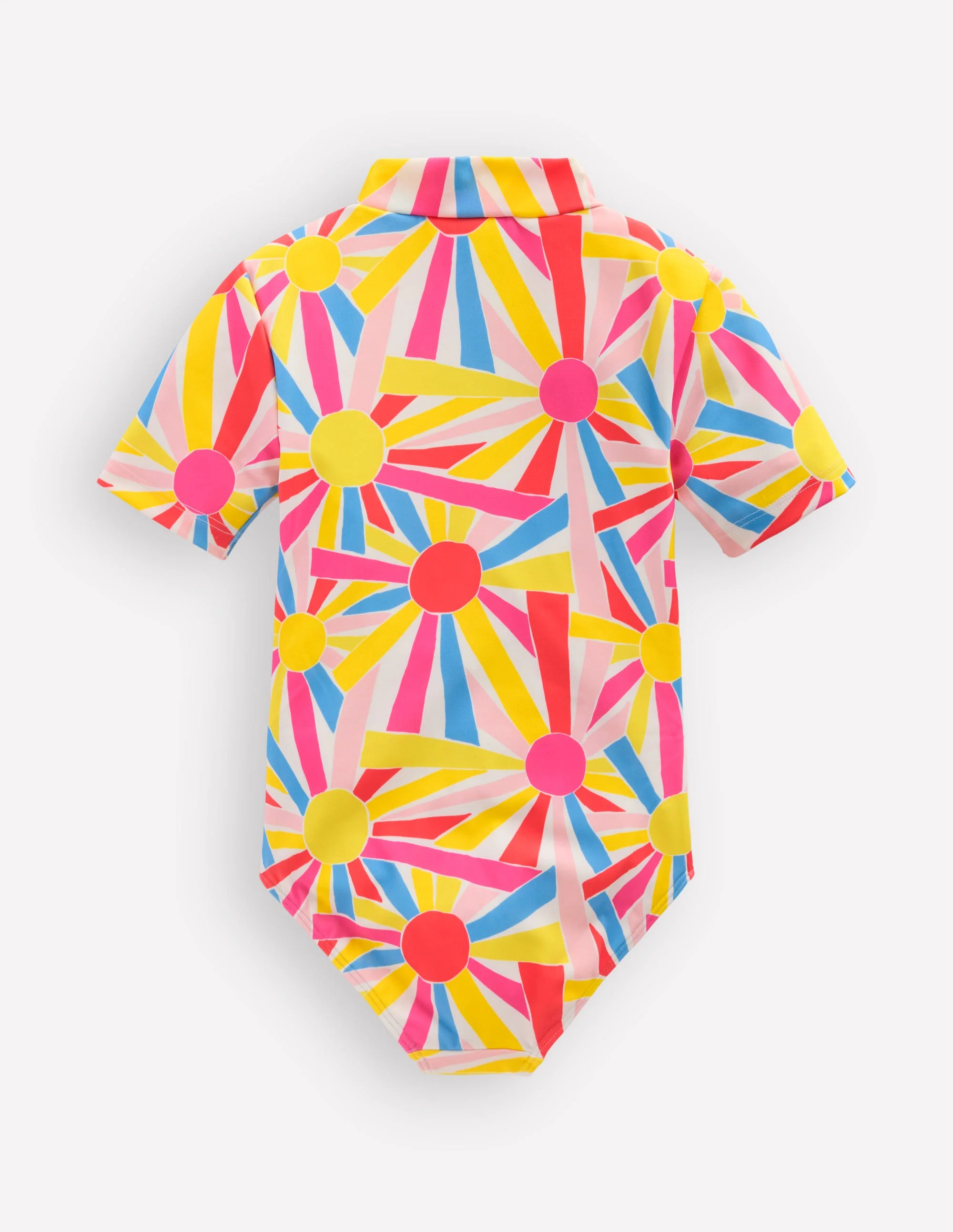 Short-sleeved Swimsuit-Ivory Sunburst - Image 3