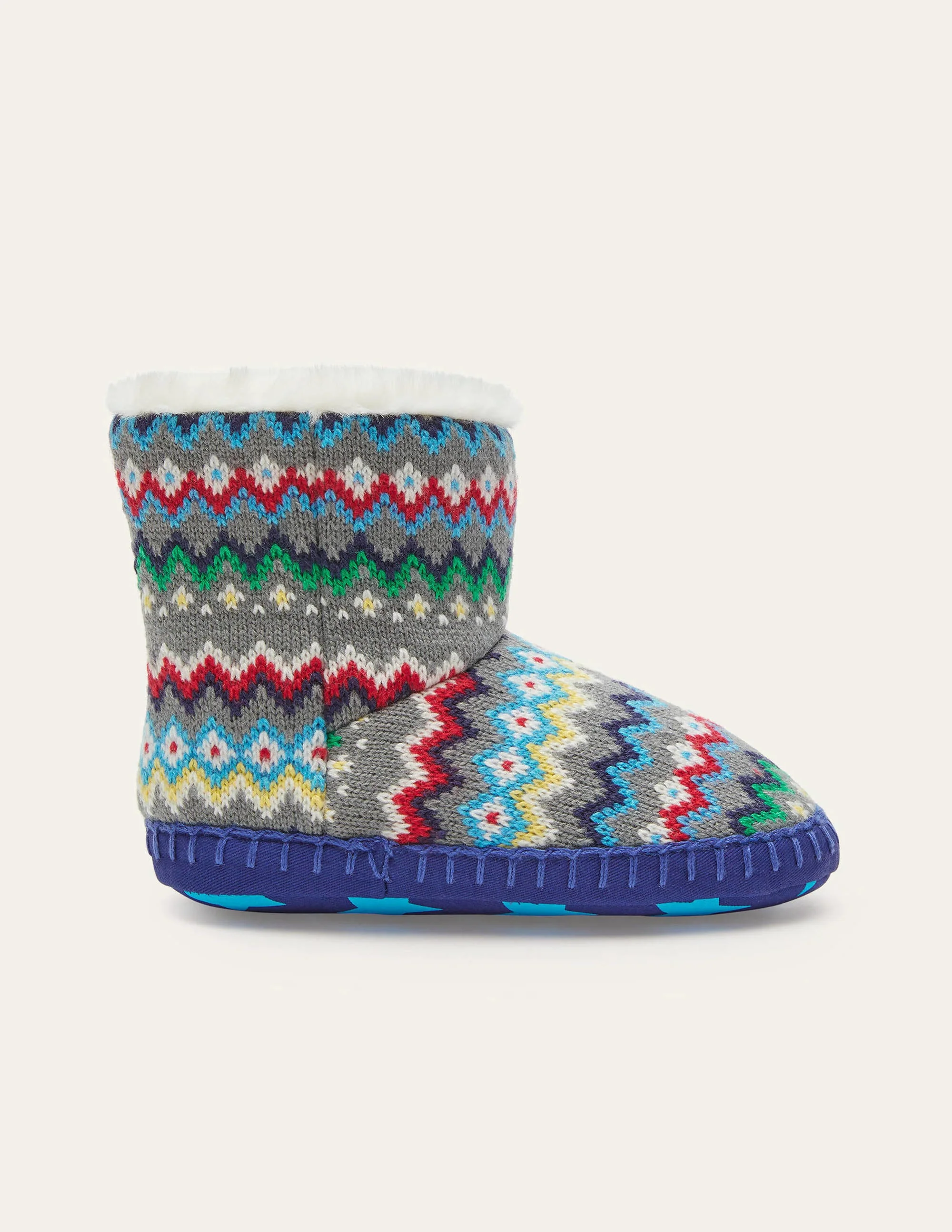 Slipper Boots-Grey Fairisle - Image 2