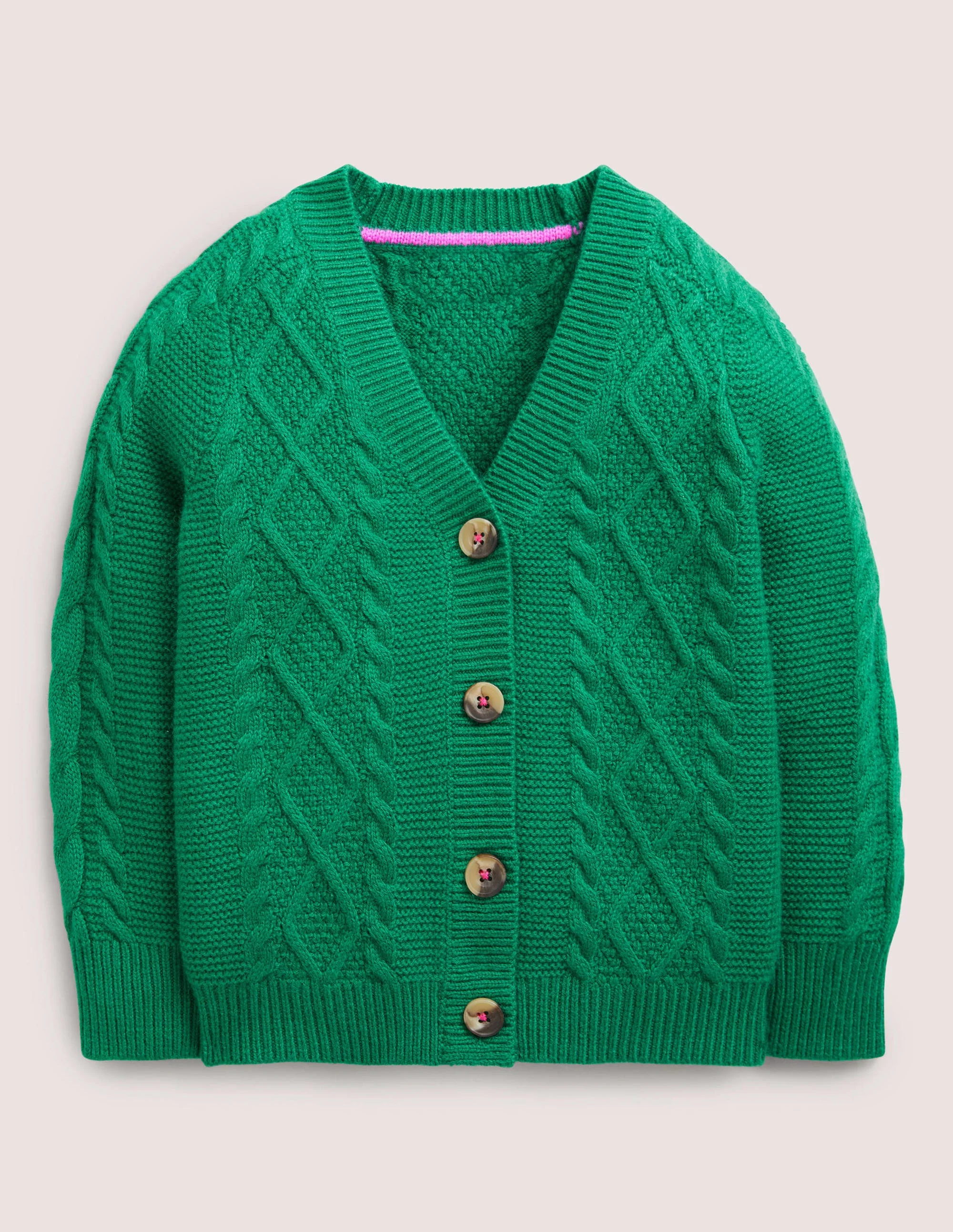 Slouchy Cable Cardigan-Shady Glade Green