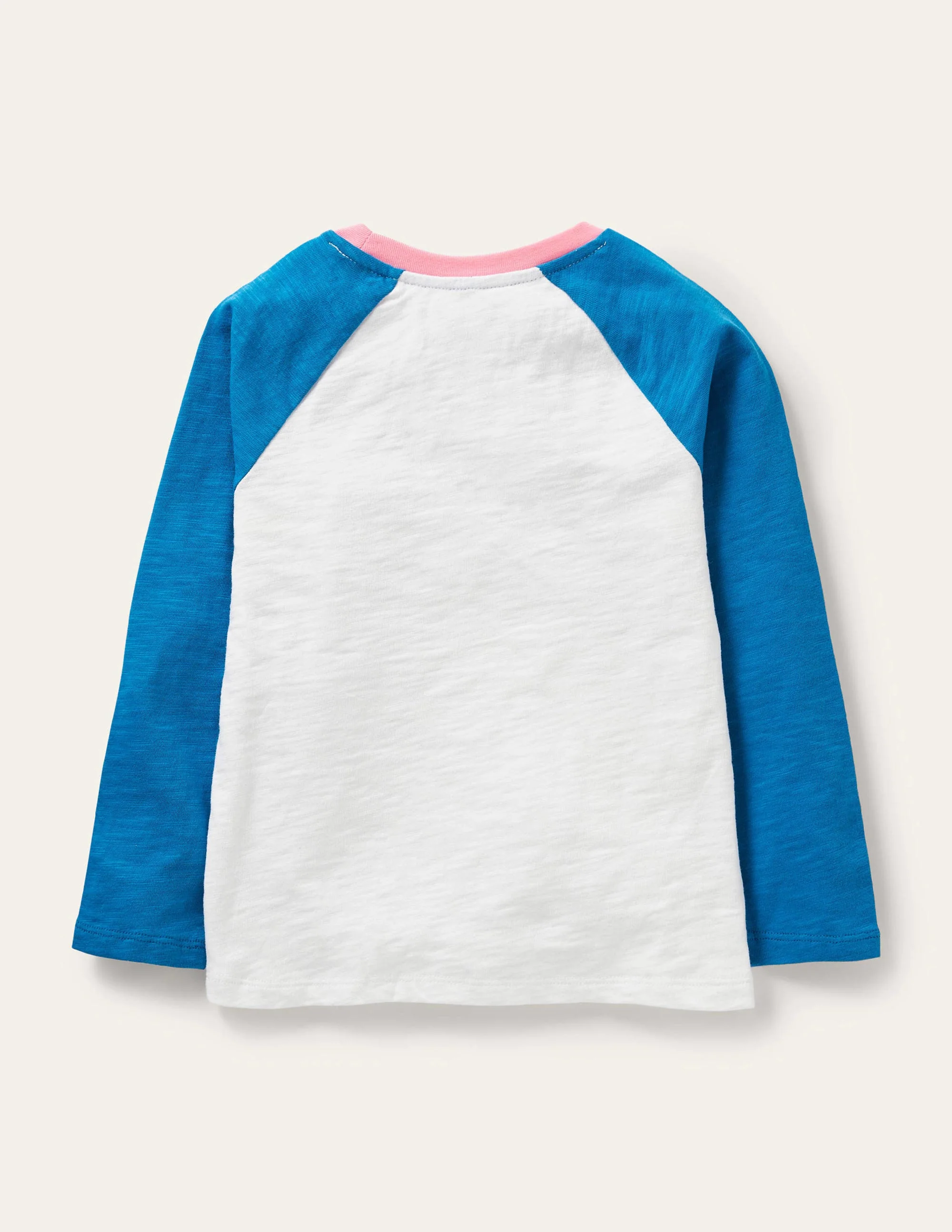 Slub Raglan T-shirt-Bright Marina Blue Rainbow - Image 2