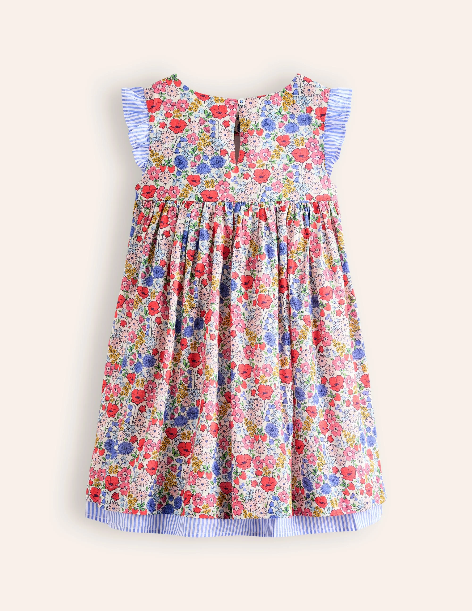 Smocked Lace Trim Dress-Multi Flowerbed - Image 4