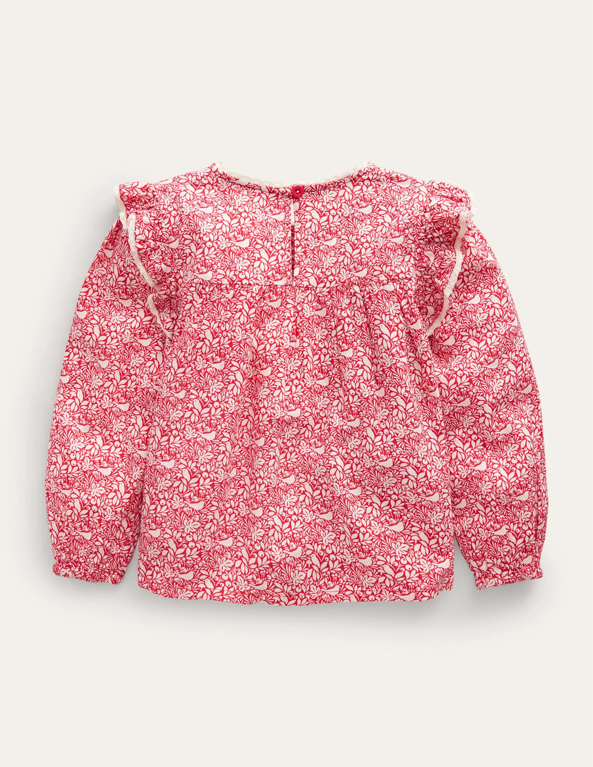 Smocked Ruffle Blouse-Rockability Red Robins - Image 2