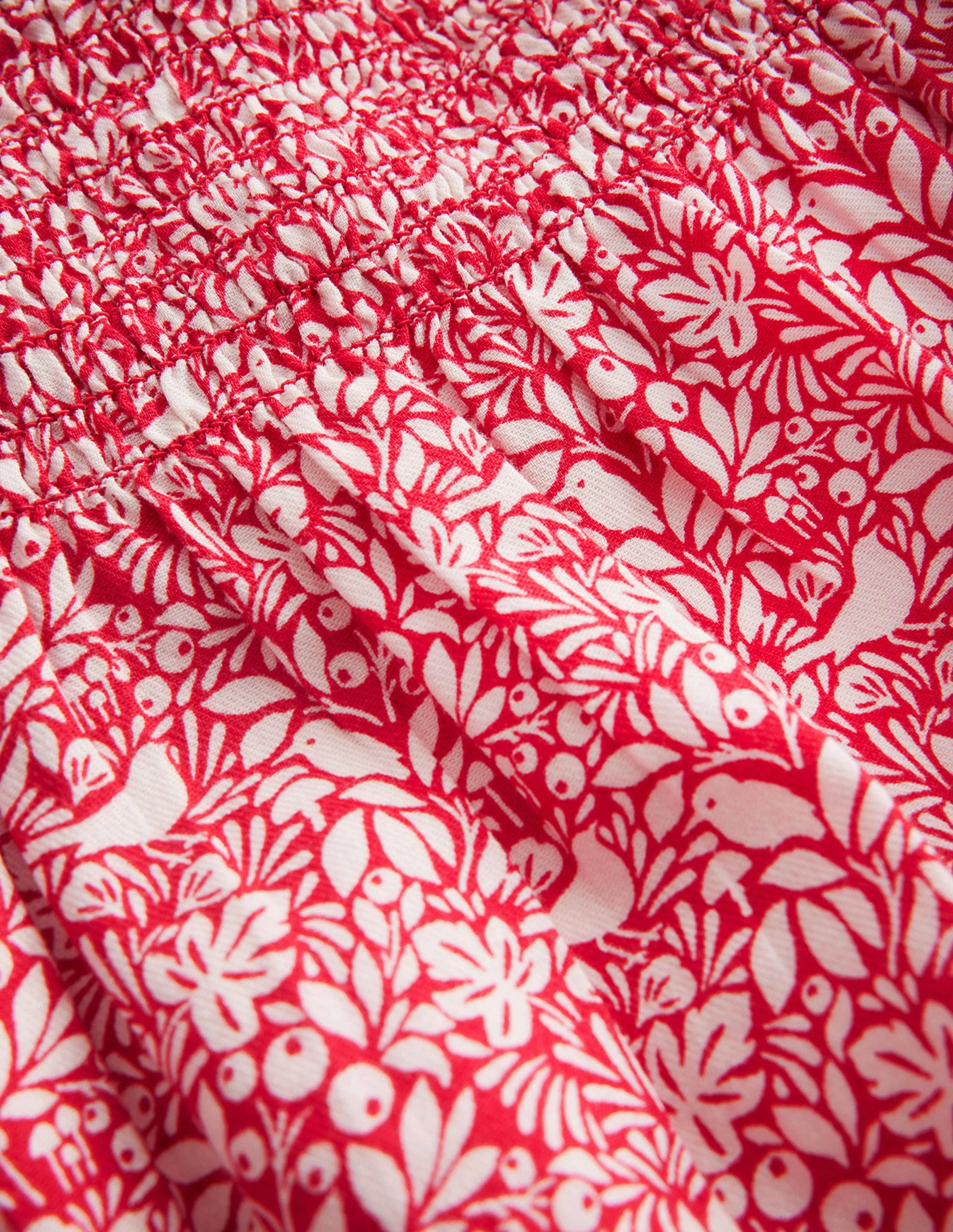 Smocked Ruffle Blouse-Rockability Red Robins - Image 3