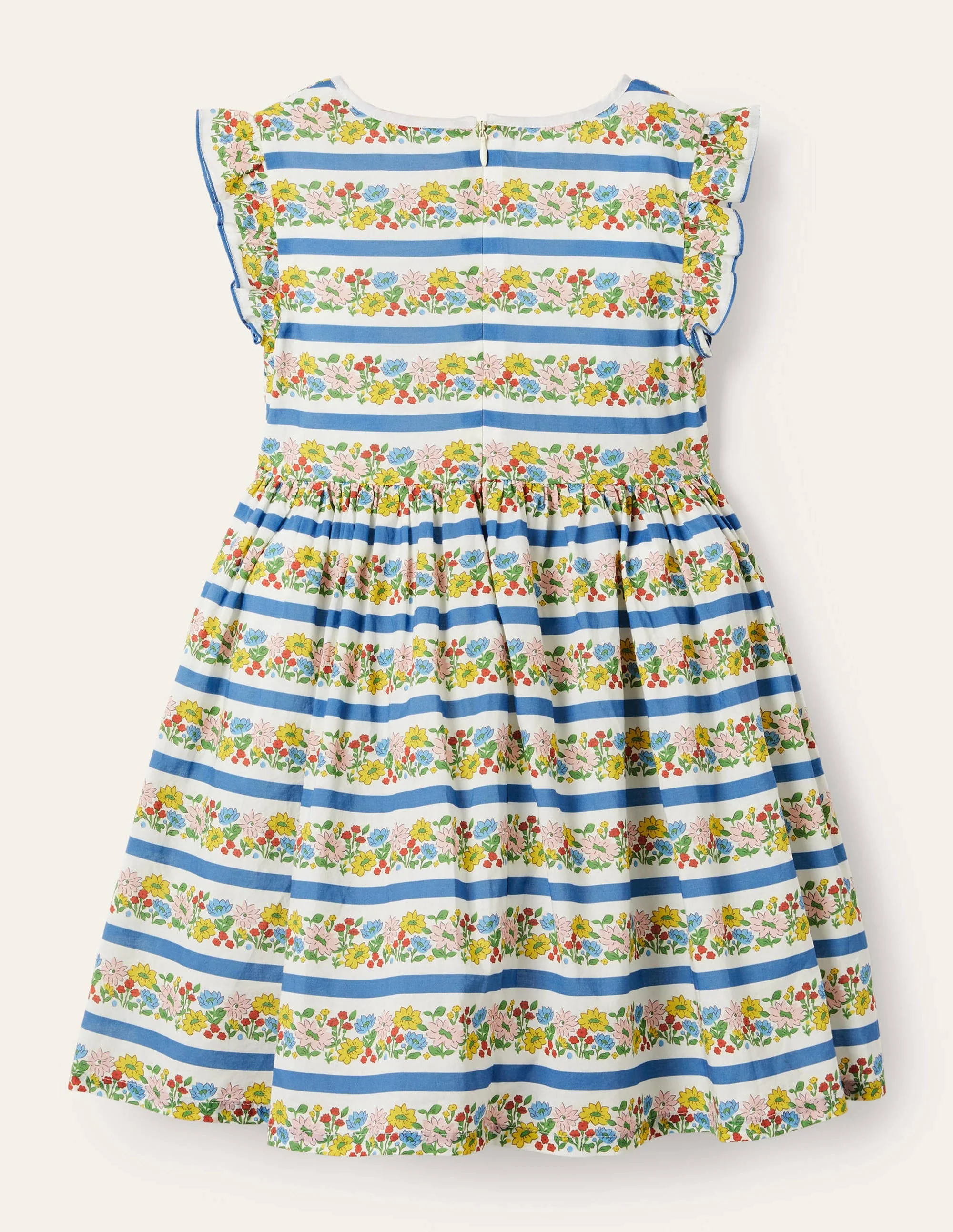 Smocked Woven Dress-Multi Floral Stripe - Image 2
