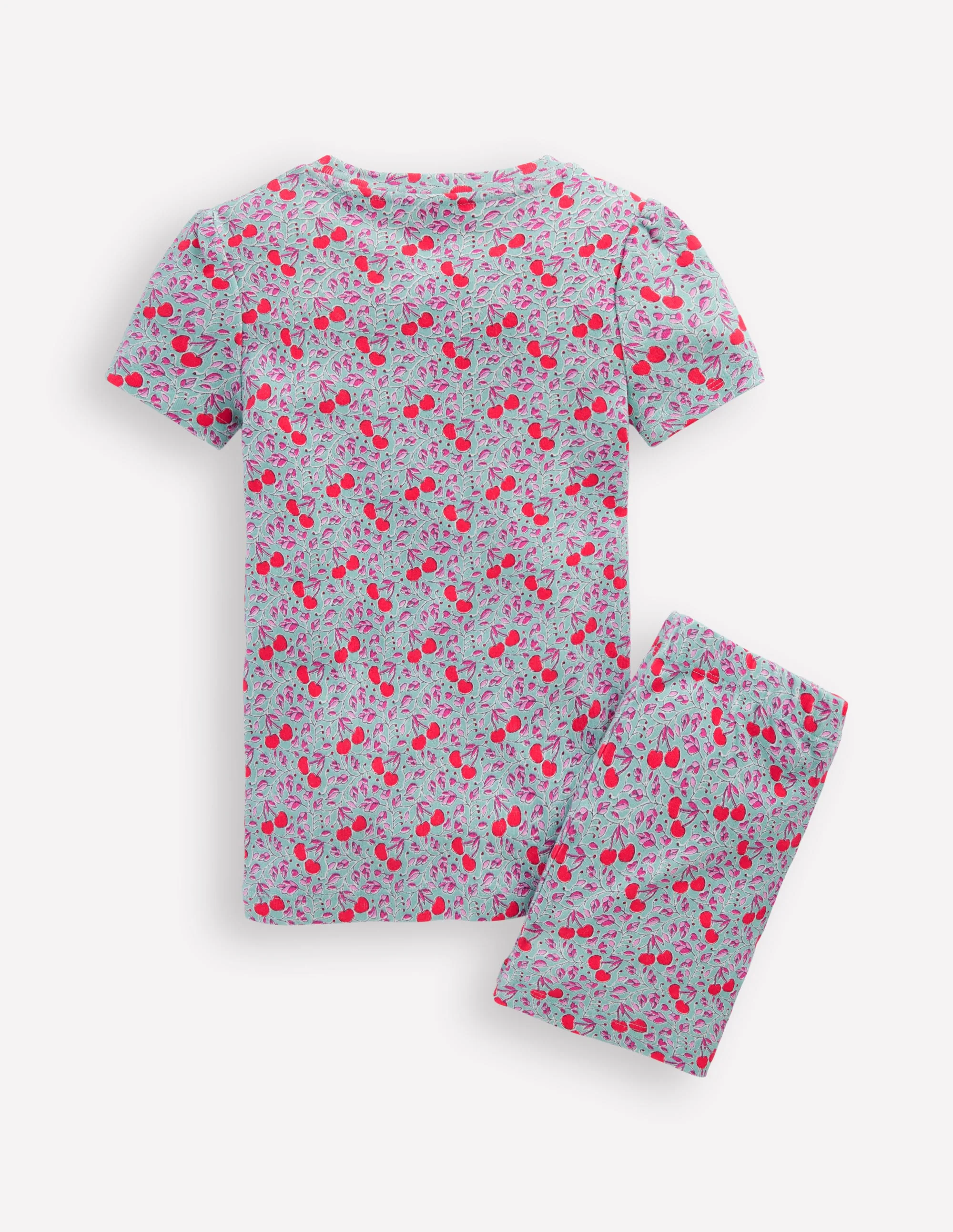 Snug Fit Pointelle Pyjamas-Cherry Orchard - Image 2