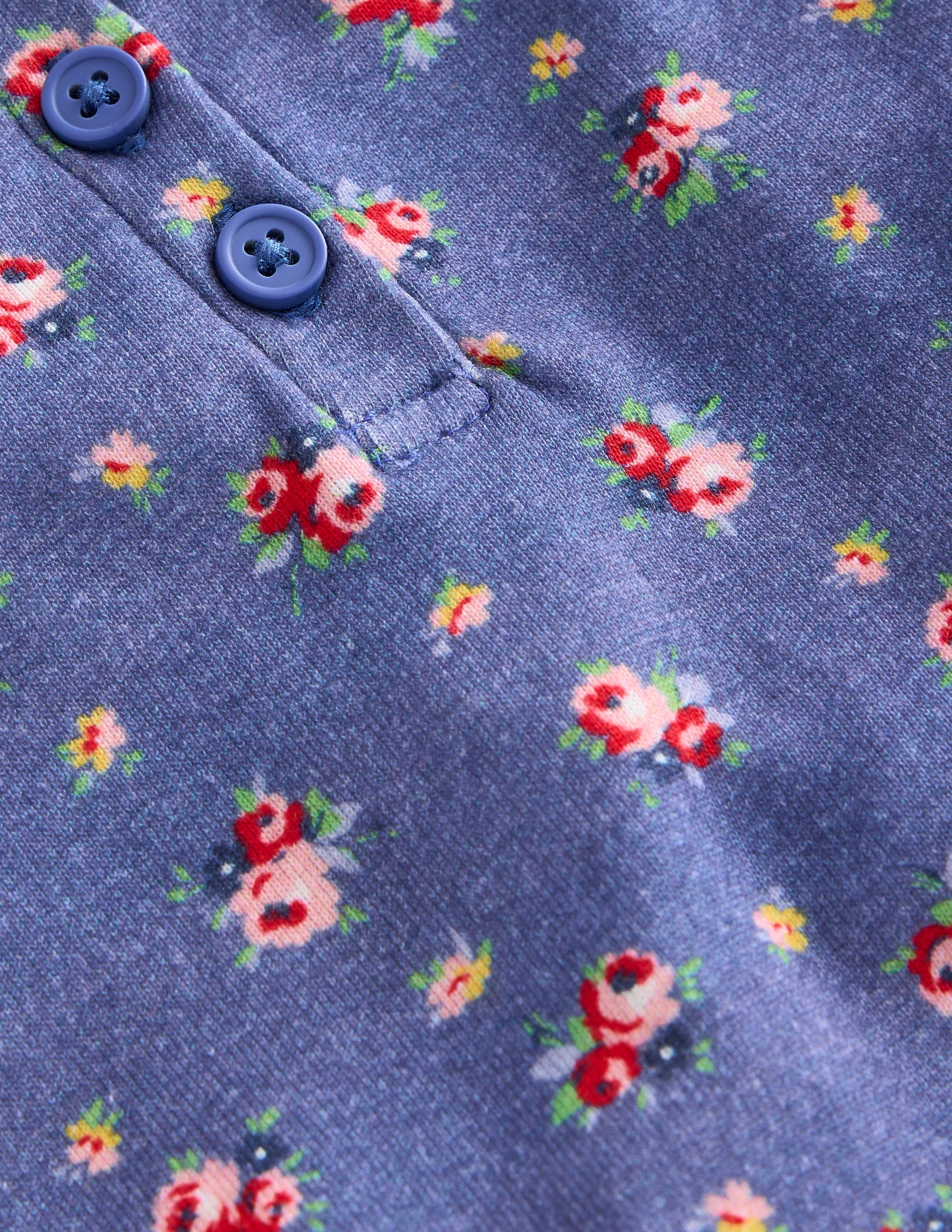 Snug Henley Pajamas-Bluejay Bouquet - Image 3