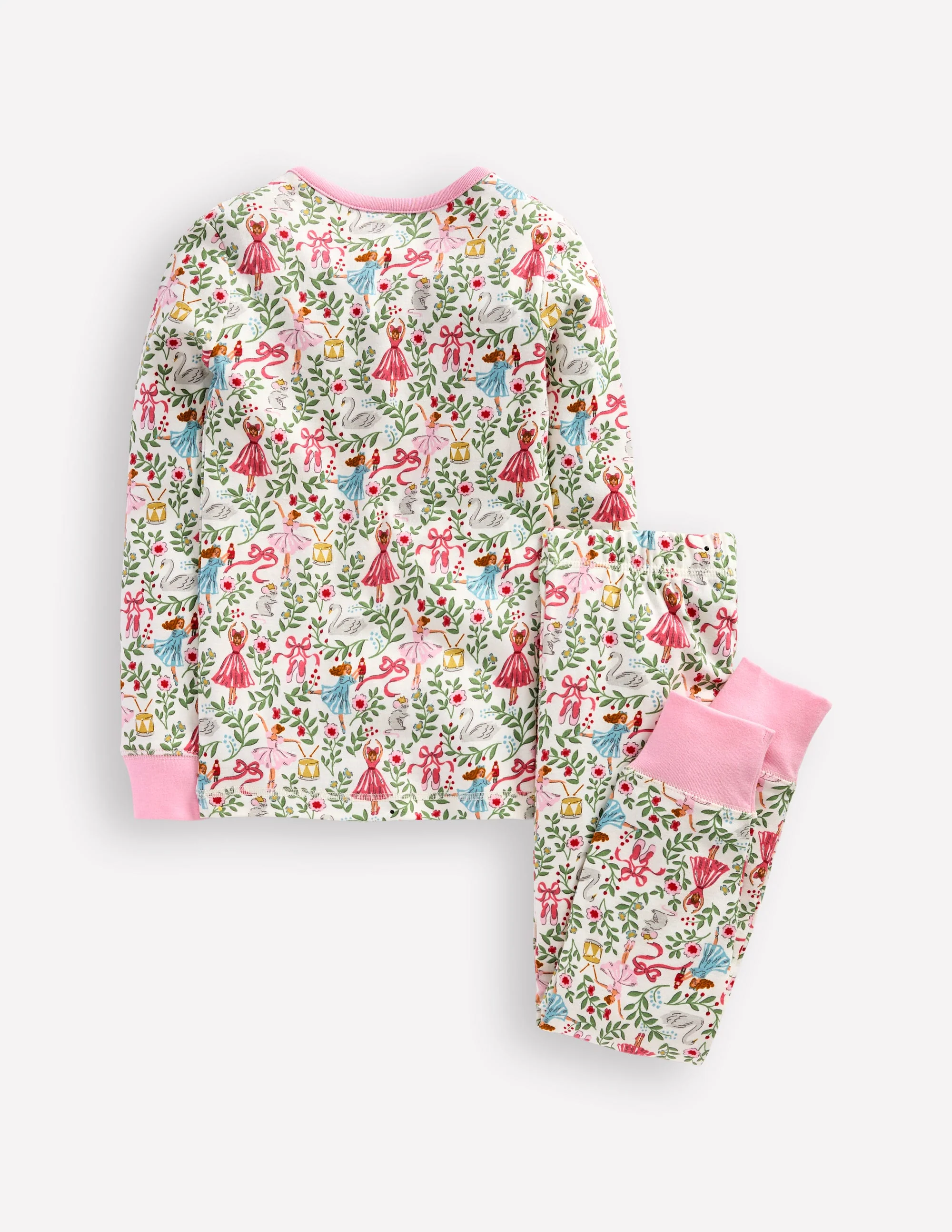 Snug Henley Pyjamas-Vanilla White Ballet Toile - Image 2