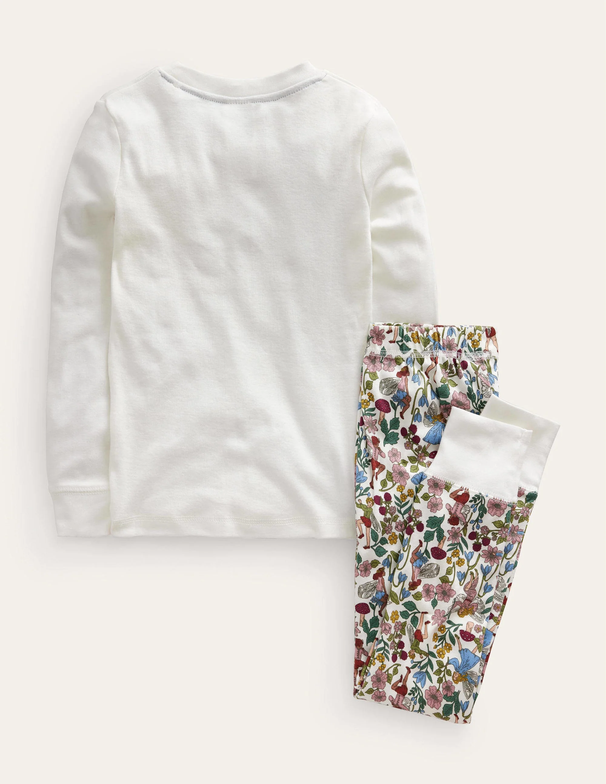 Snug Long John Pajamas-Ivory Fairies - Image 2