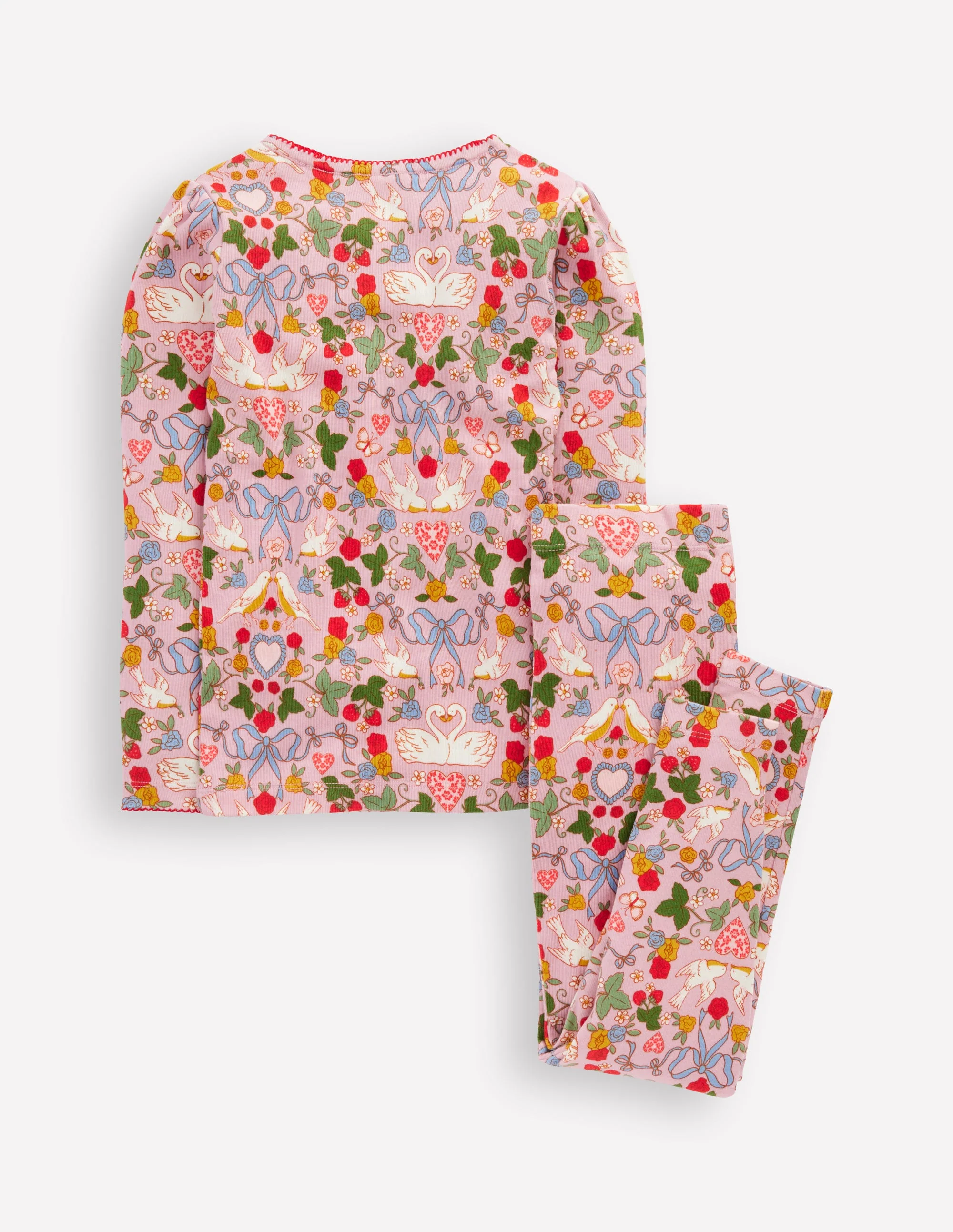 Snug Long John Pajamas-Pink Swan - Image 2