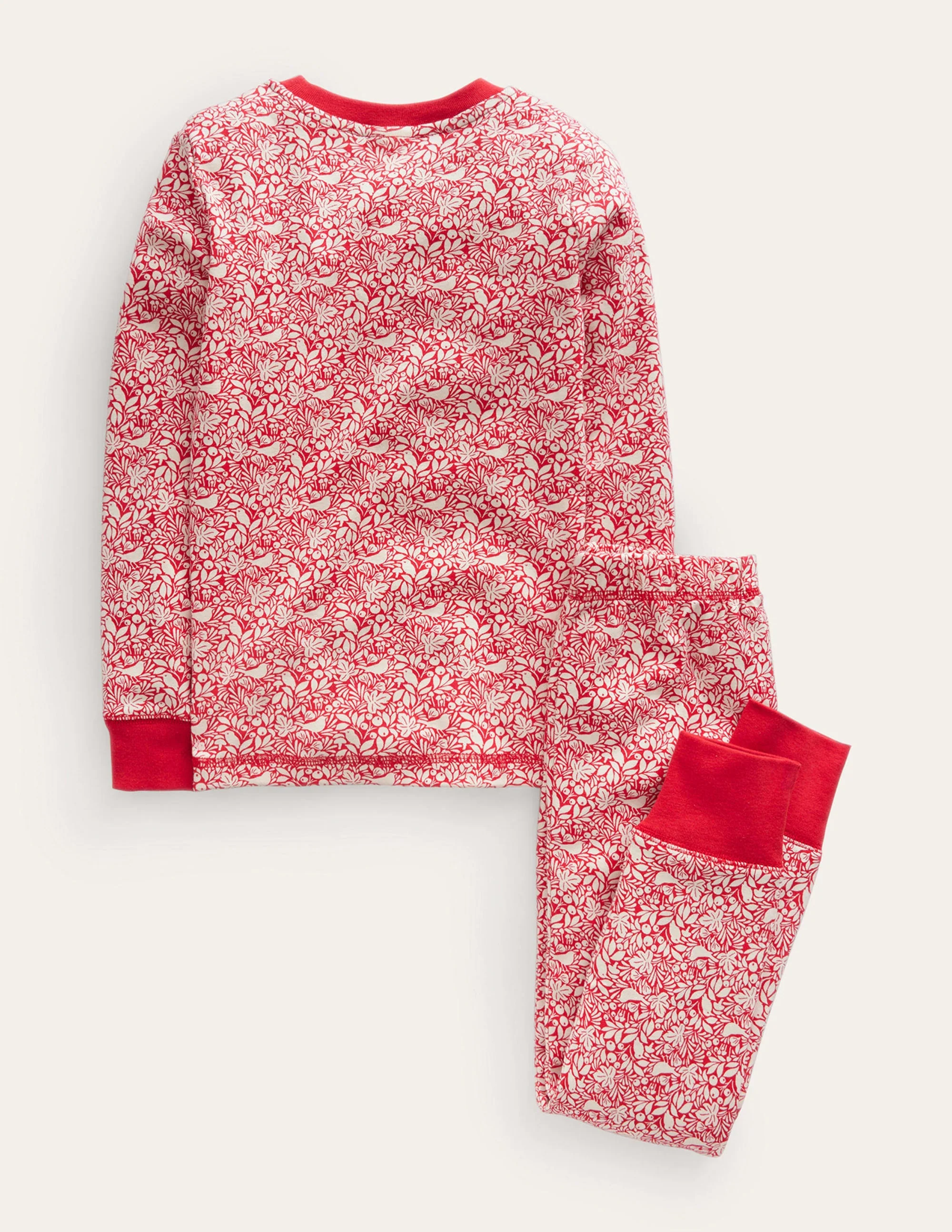 Snug Long John Pajamas-Rockabilly Red Robins - Image 2