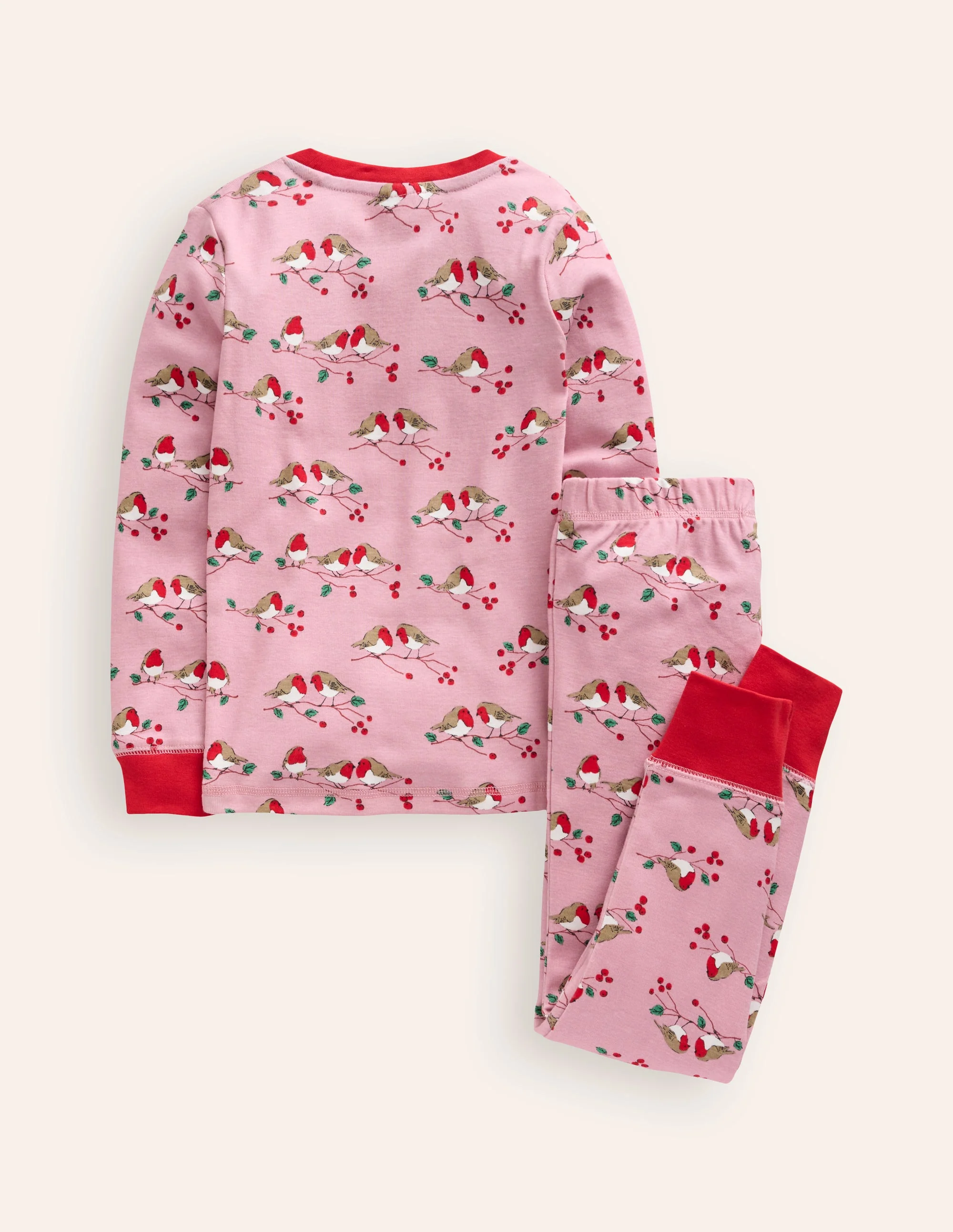 Snug Long John Pajamas-Rose Robins - Image 2