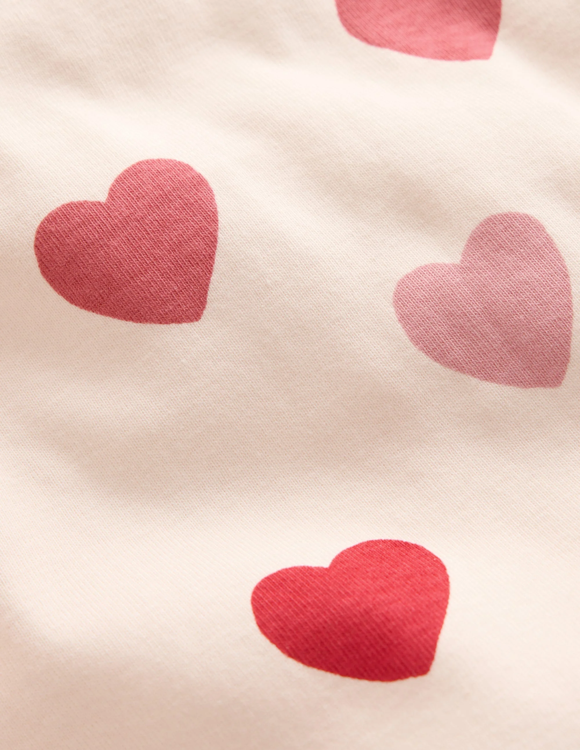 Snug Long John Pajamas-Soft Ivory Hearts - Image 3