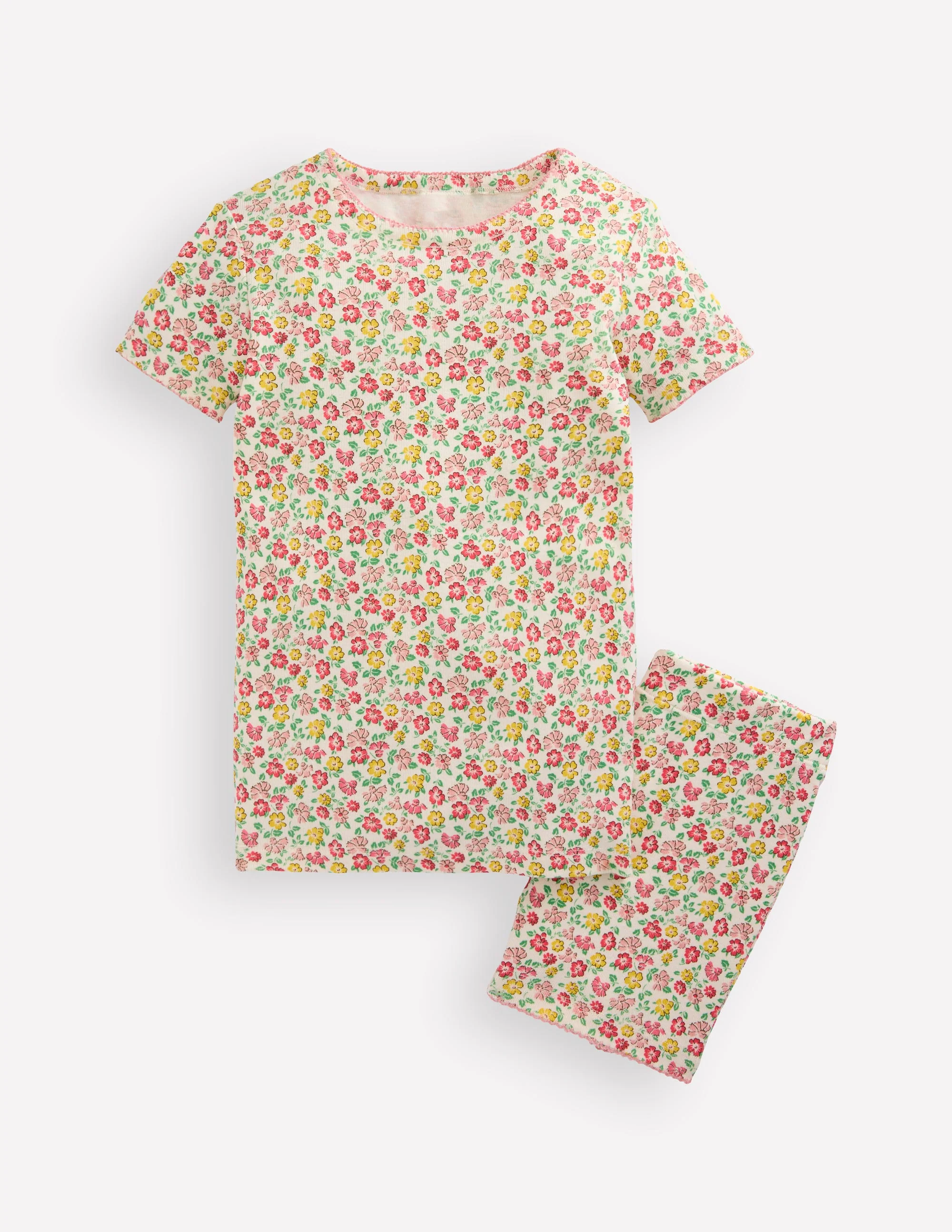 Snug Short John Pajamas-Multi Summer Flowerbed - Image 4