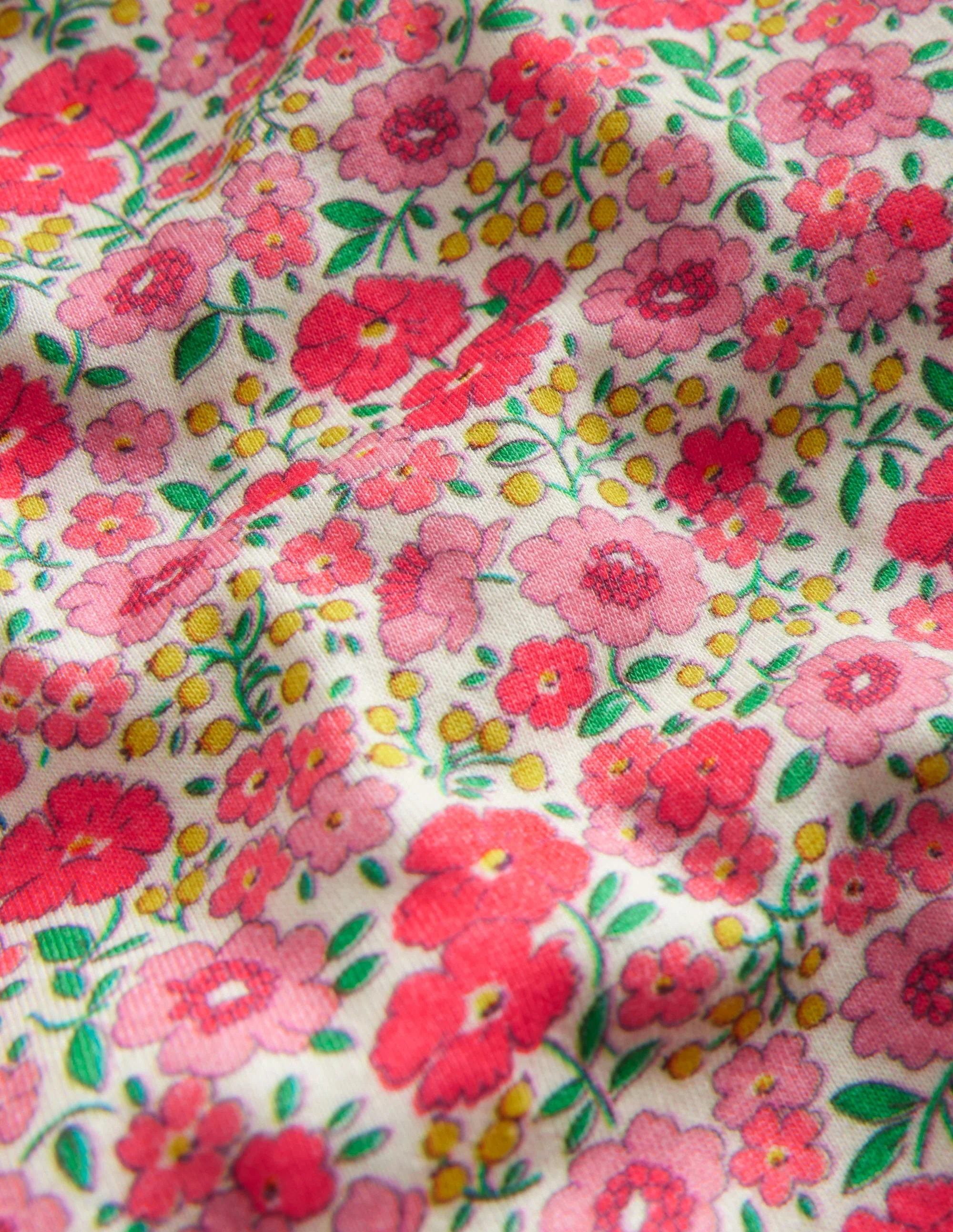 Snug Short John Pajamas-Pink Flowerbed - Image 3