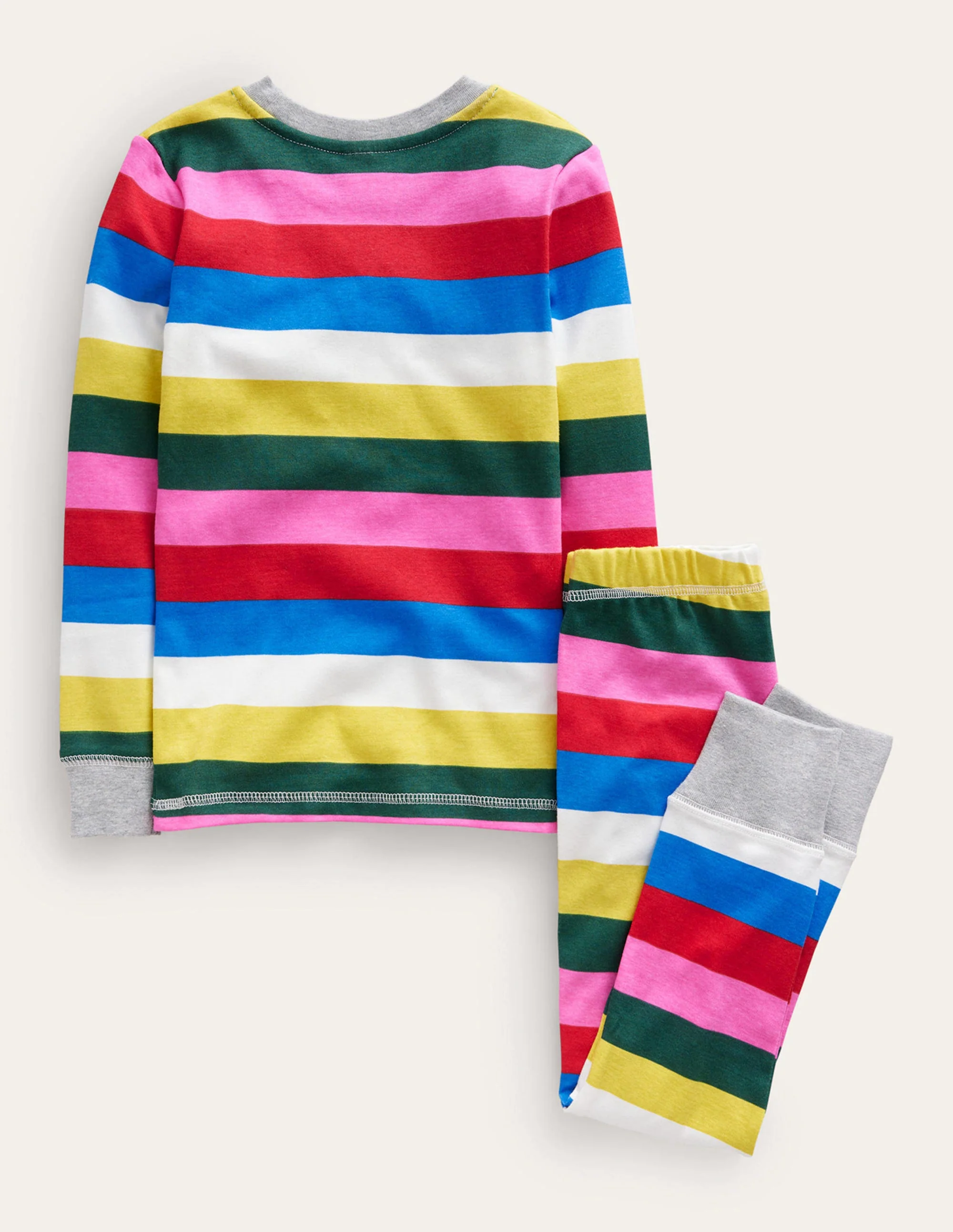 Snug Striped Long John Pajamas-Multi - Image 2