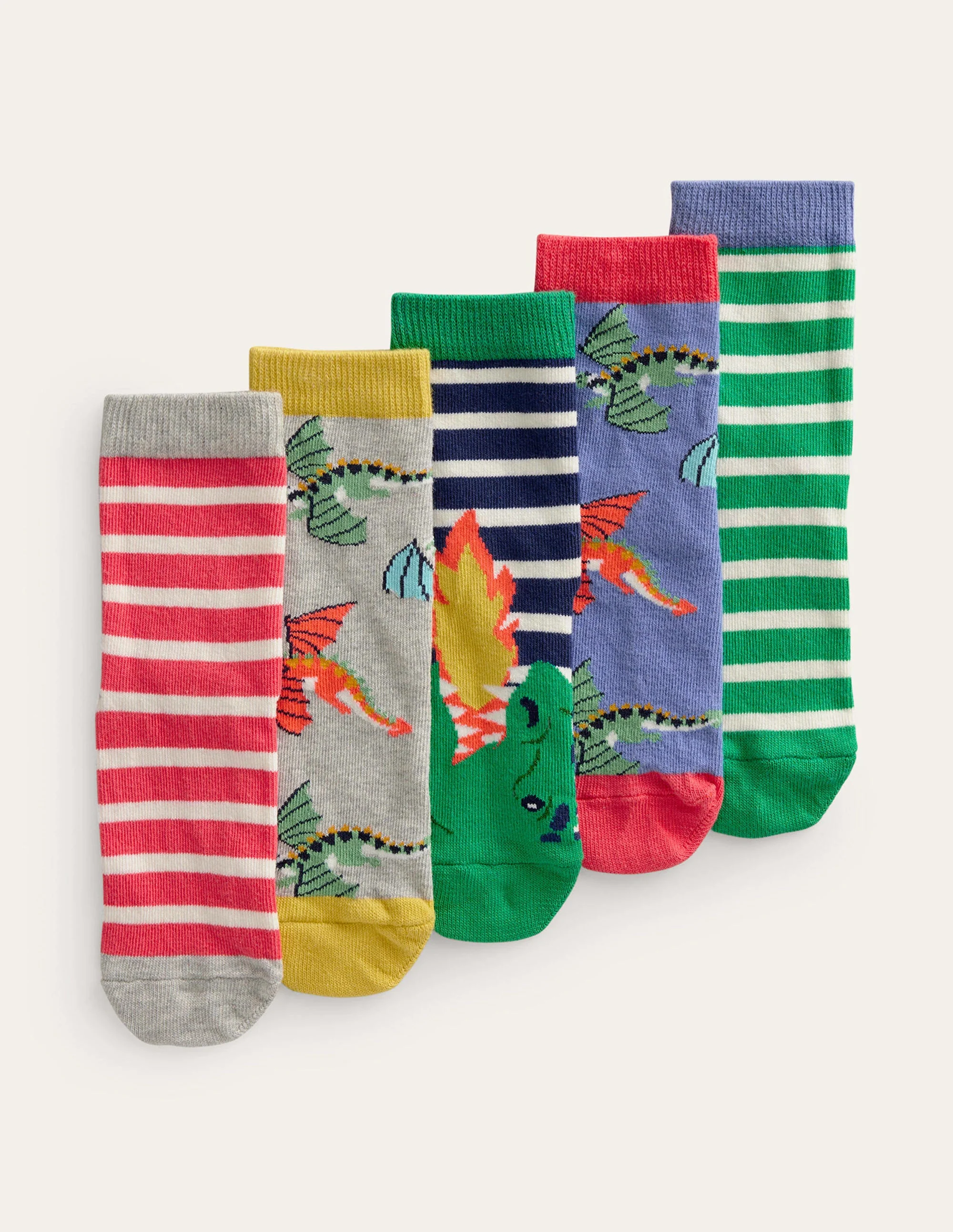 Socks 5 Pack-Multi Dragons