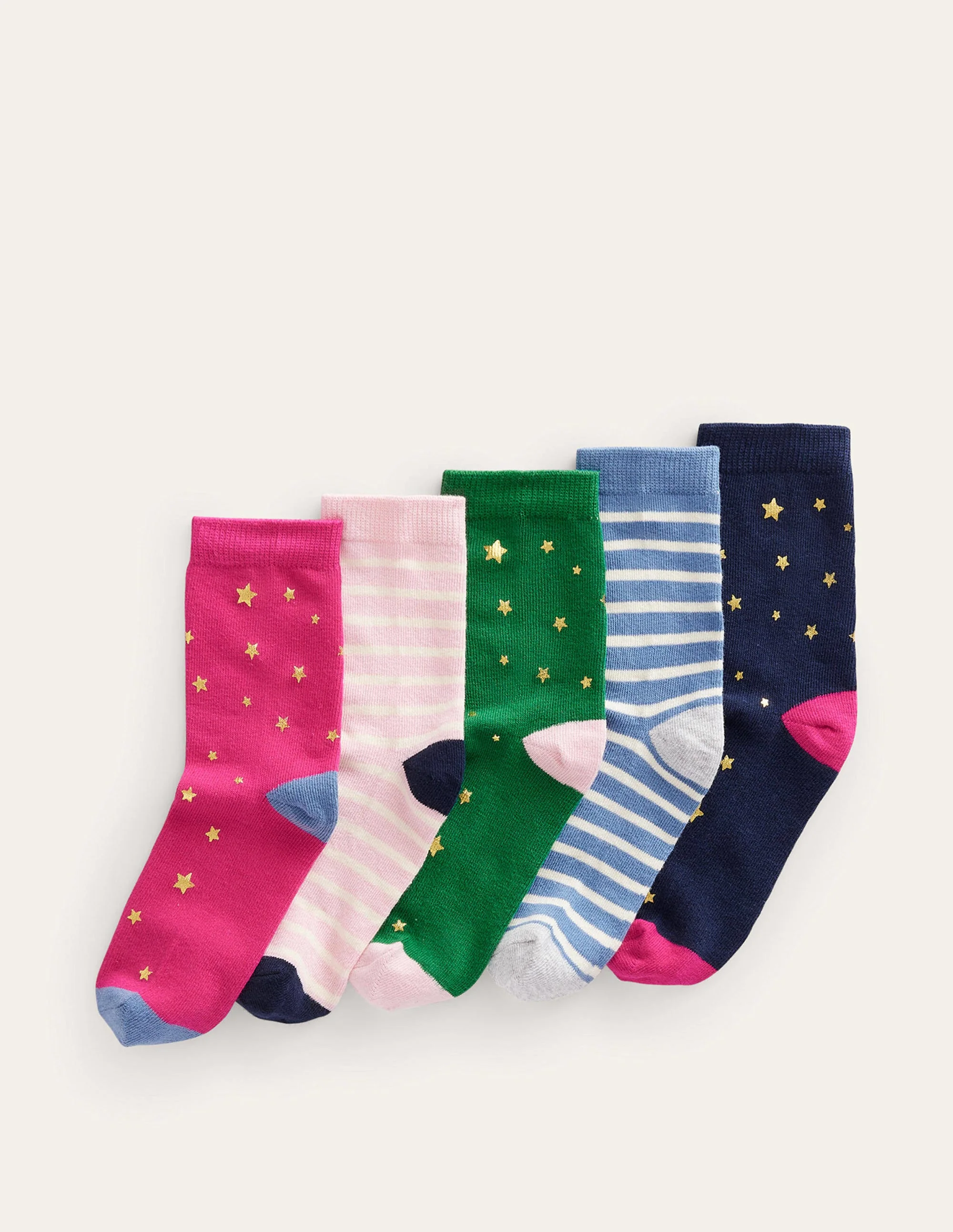 Socks 5 Pack-Sparkle Stars