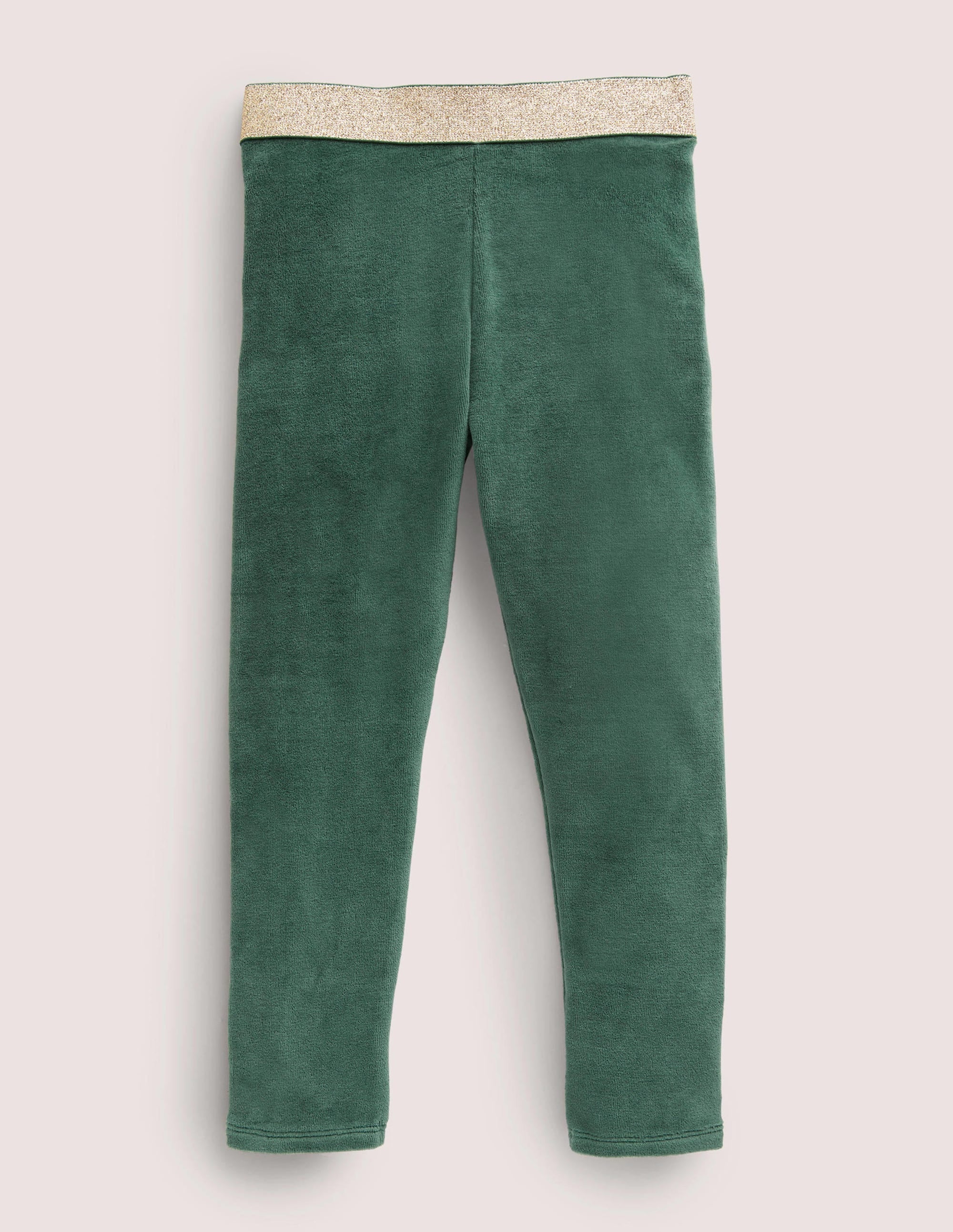 Sparkle Waist Velvet Leggings-Trekking Green