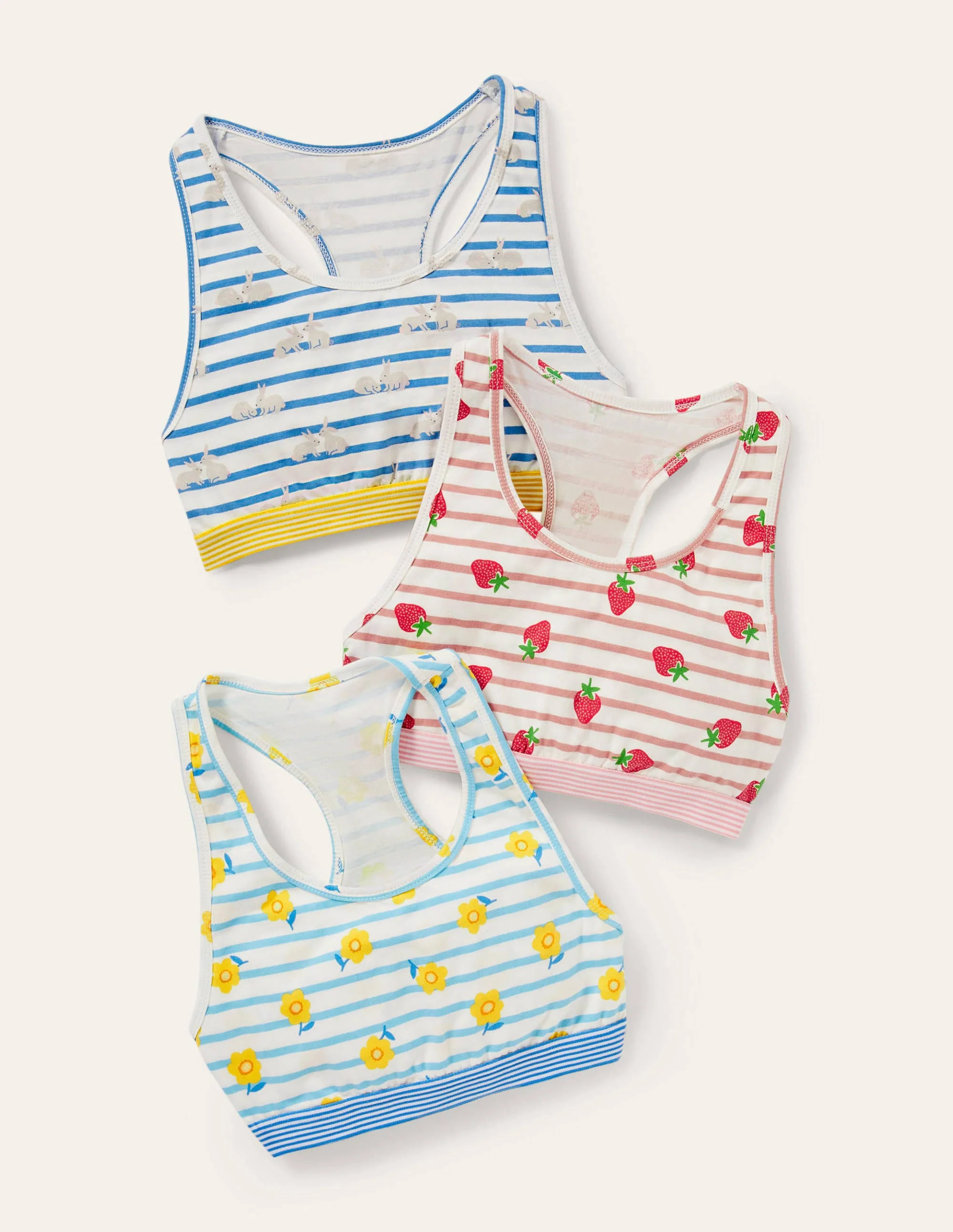 Sporty Crop Tops 3 Pack-Springtime Breton