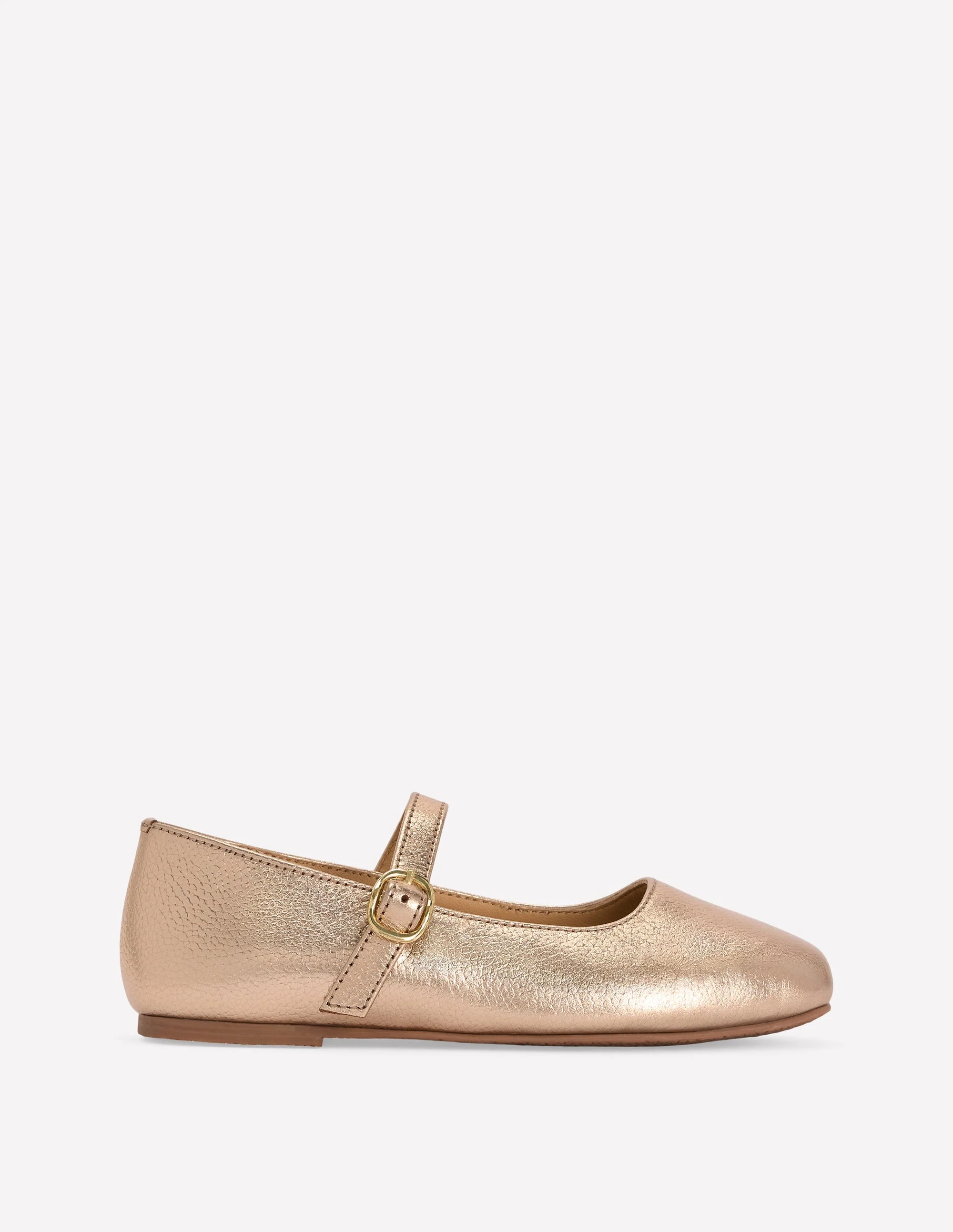 Square Toe Mary Janes-Gold