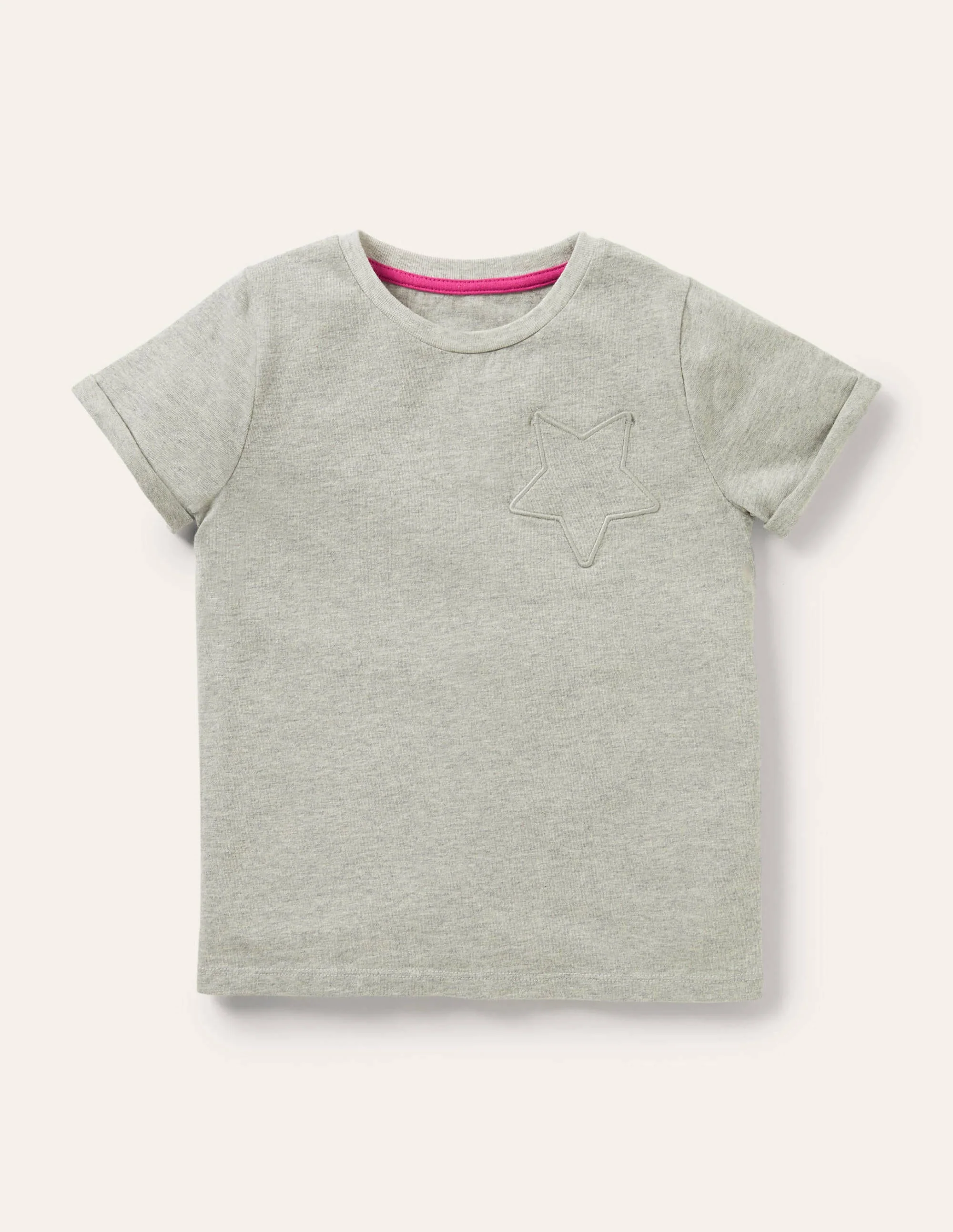 Star Pocket Slub T-shirt-Grey Marl