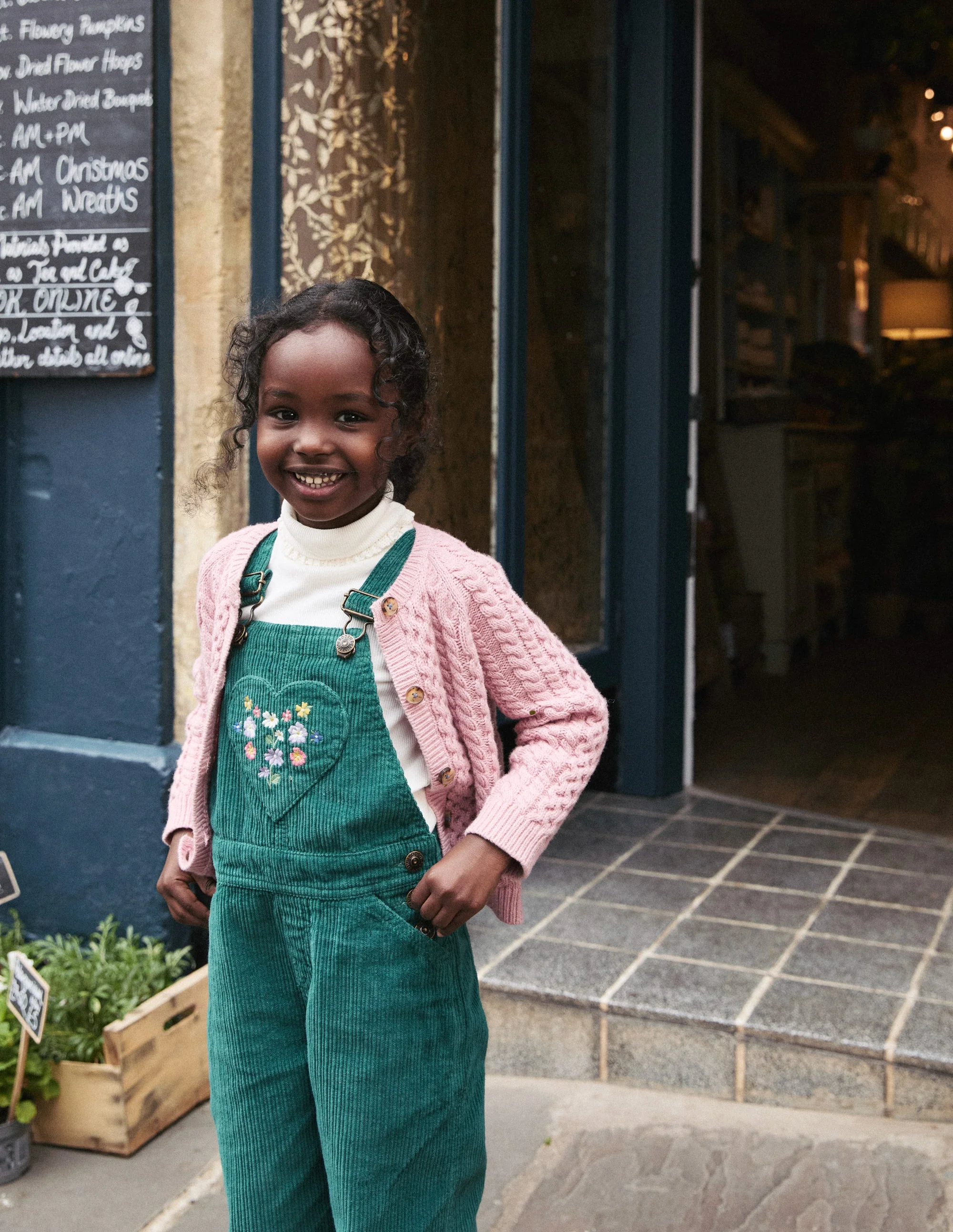 Straight Leg Dungaree-Jewel Green Heart - Image 5