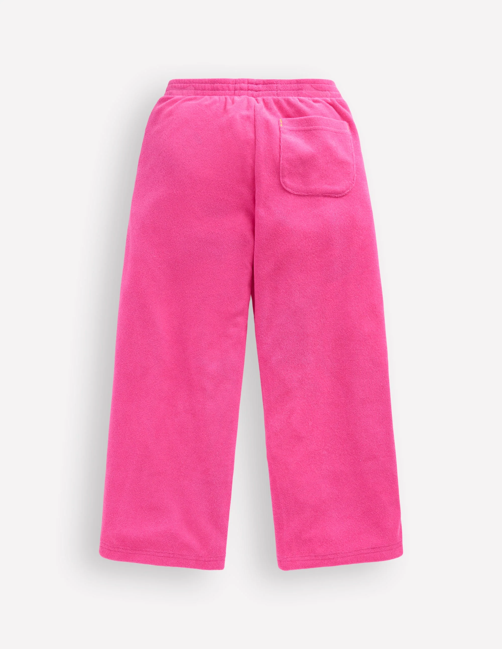 Straight Towelling Pants-Pink Embroidered - Image 4